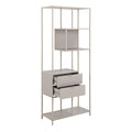 Seaford Tall Grey Metal 2 Drawer Bookcase with 4 Shelves - image 4