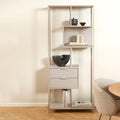 Seaford Tall Grey Metal 2 Drawer Bookcase with 4 Shelves - image 5