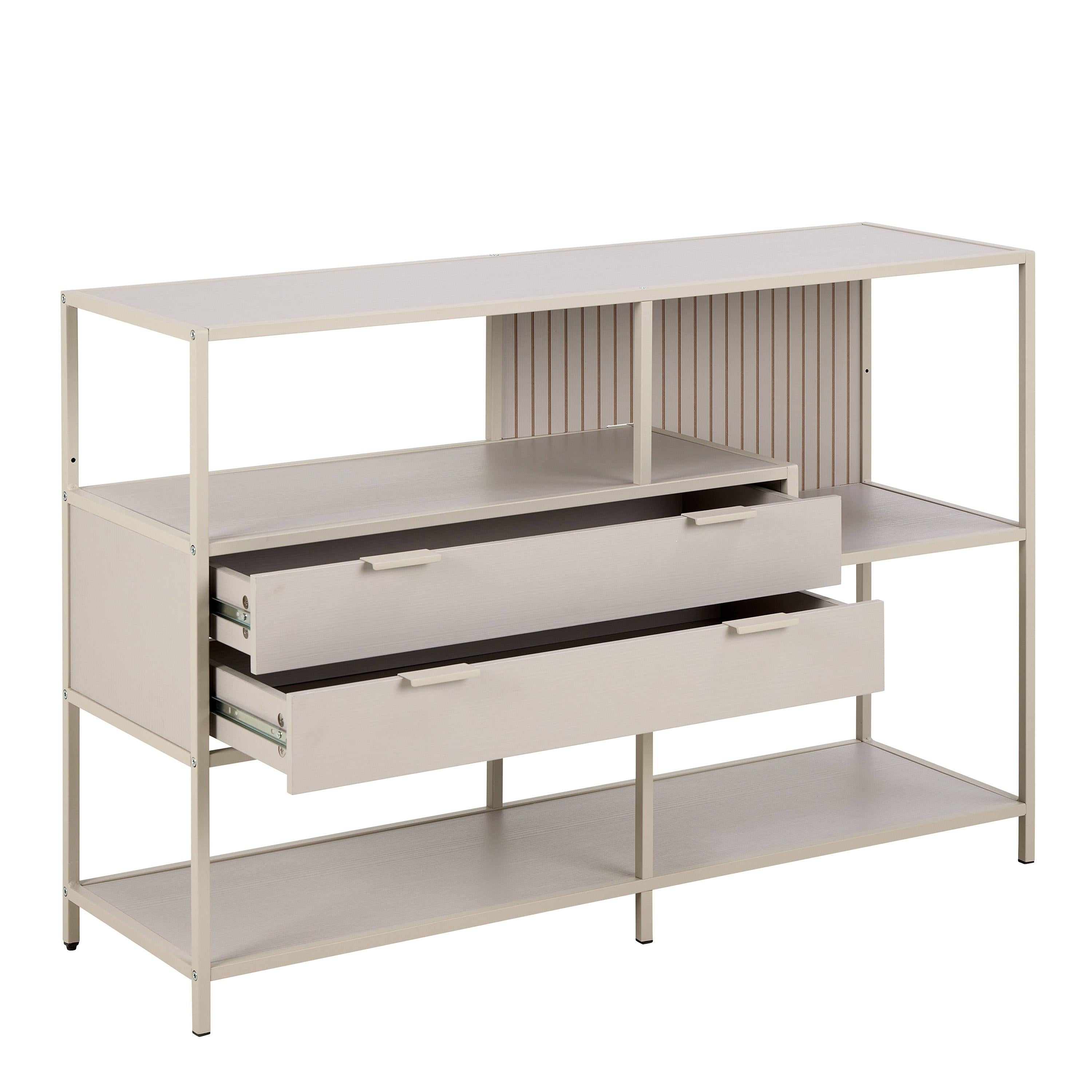Seaford Grey Storage Unit with 2 Drawers and 3 Shelves - image 3