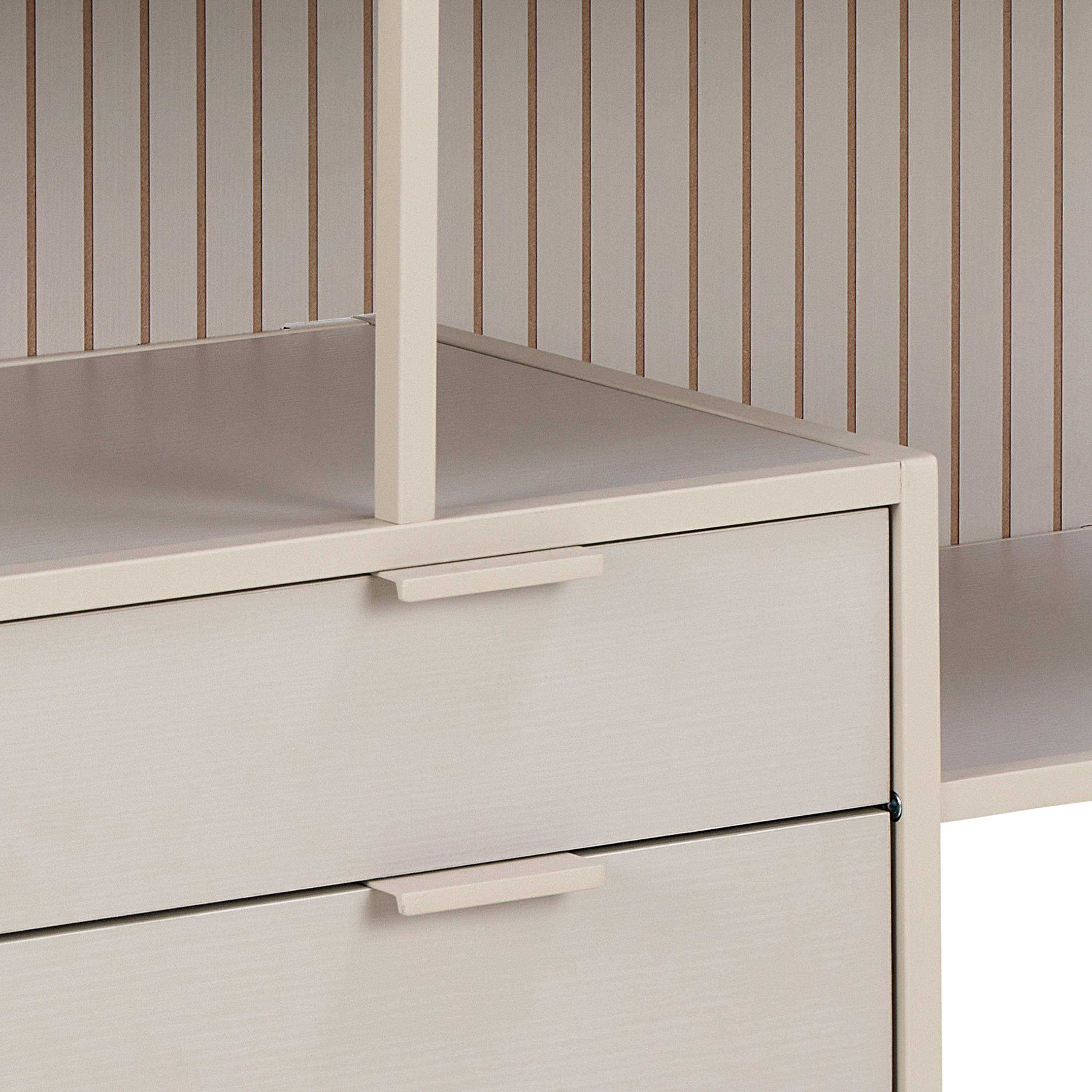 Seaford Grey Storage Unit with 2 Drawers and 3 Shelves - image 7