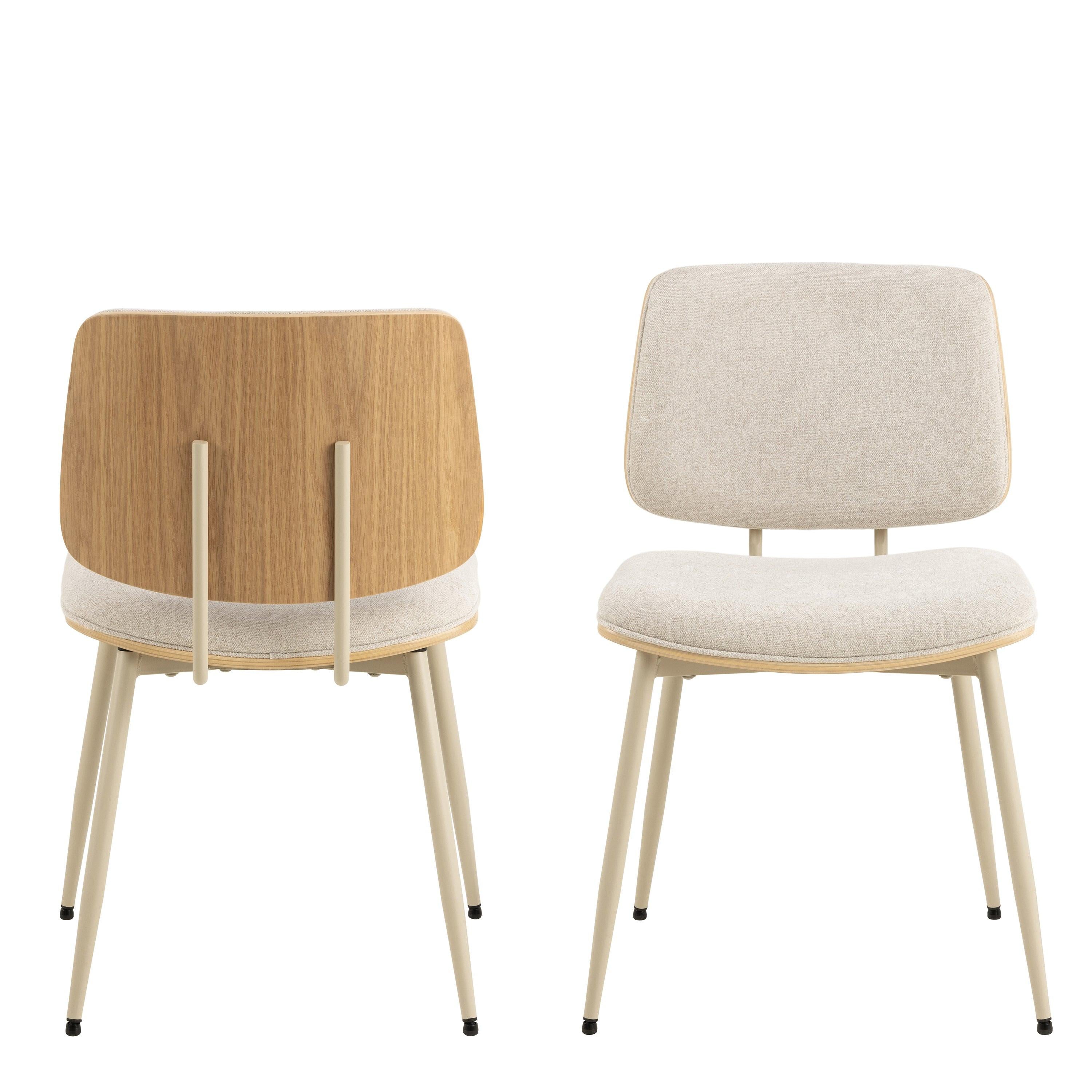 Owen Dining Chair in Apia Fabric Beige Set of 2 - image 2