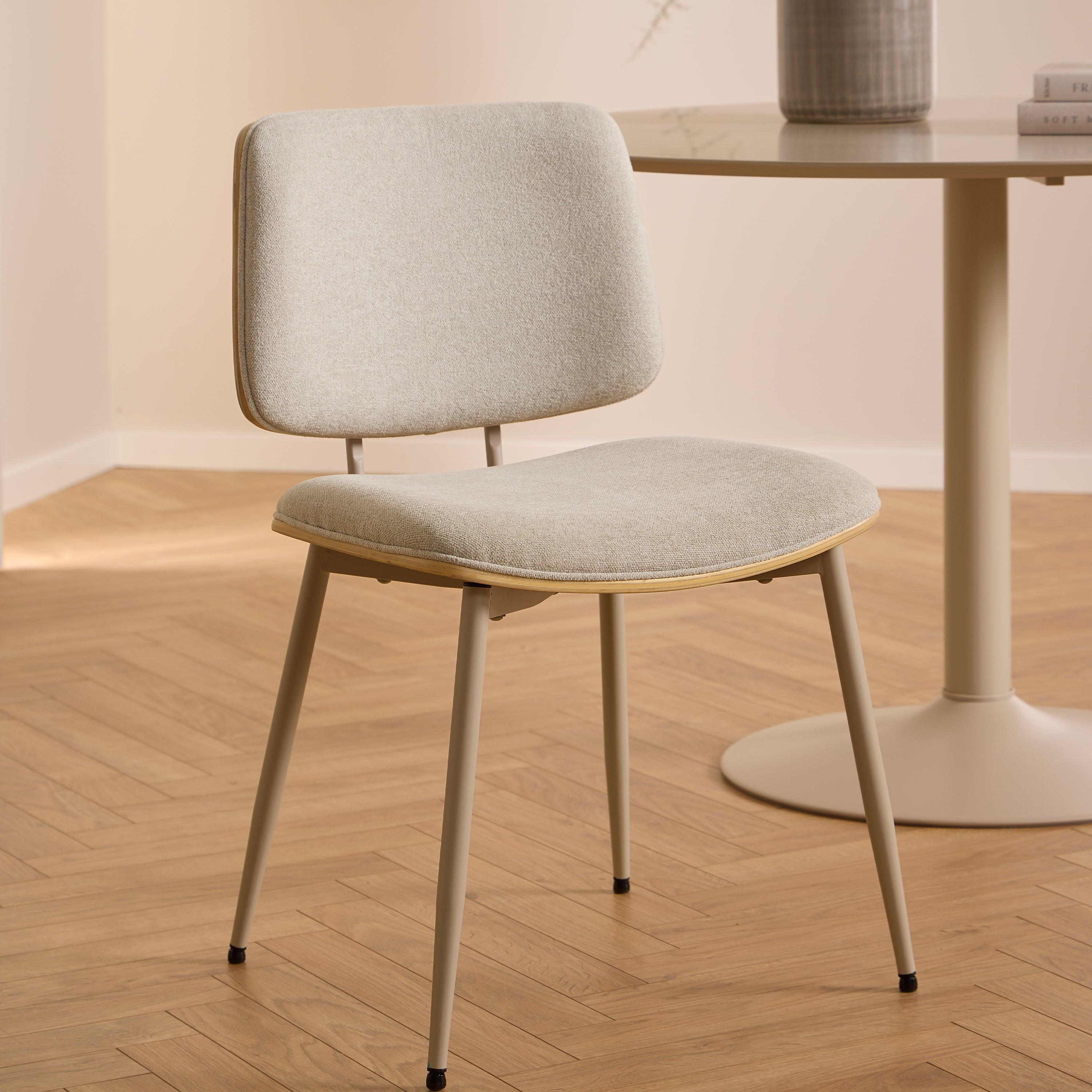 Owen Dining Chair in Apia Fabric Beige Set of 2 - image 5