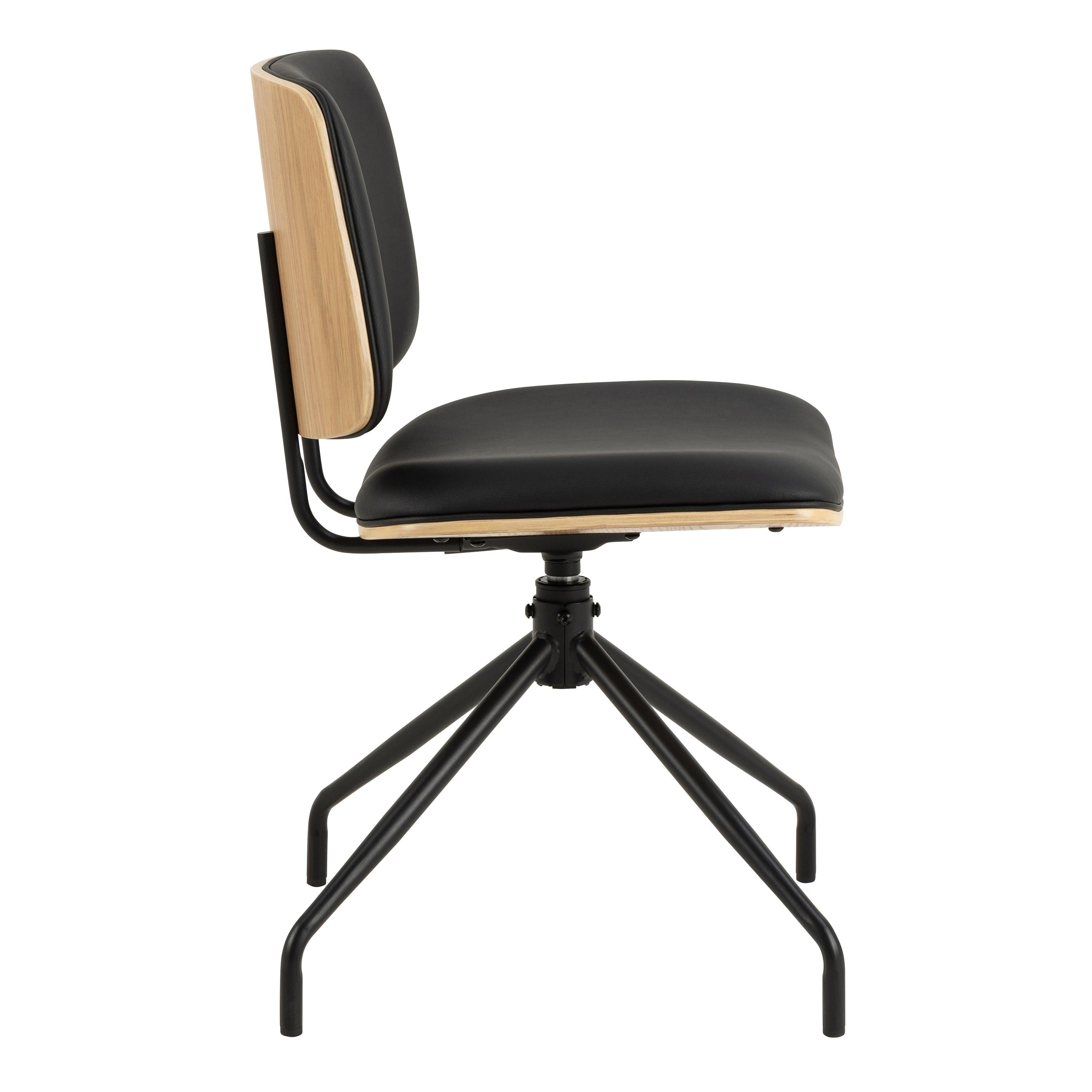 Owen Swivel Dining Chairs in Matt Black Set of 2 - image 3