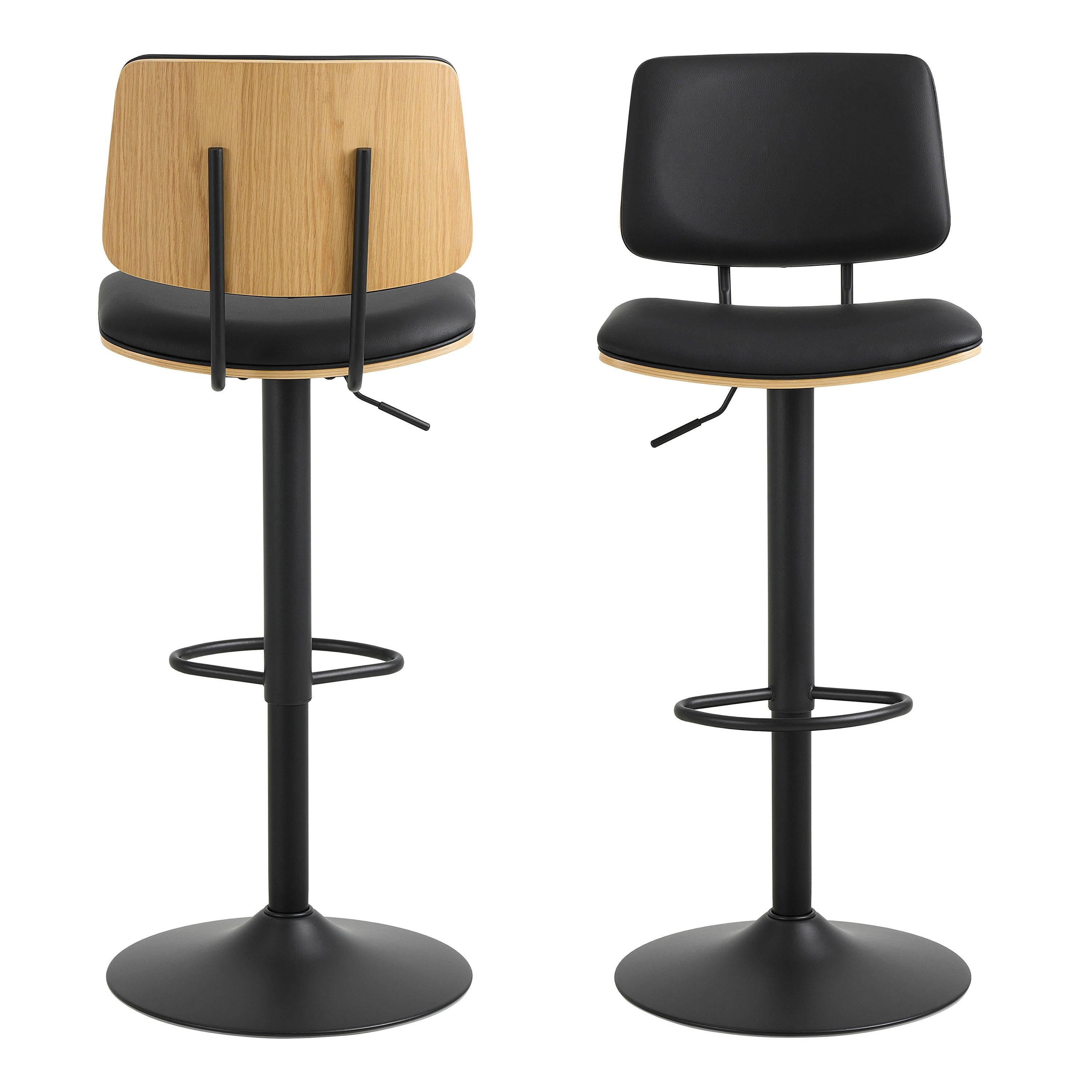 Owen Swivel Bar Stool with Height Adjustable Function in Matt Black - image 2