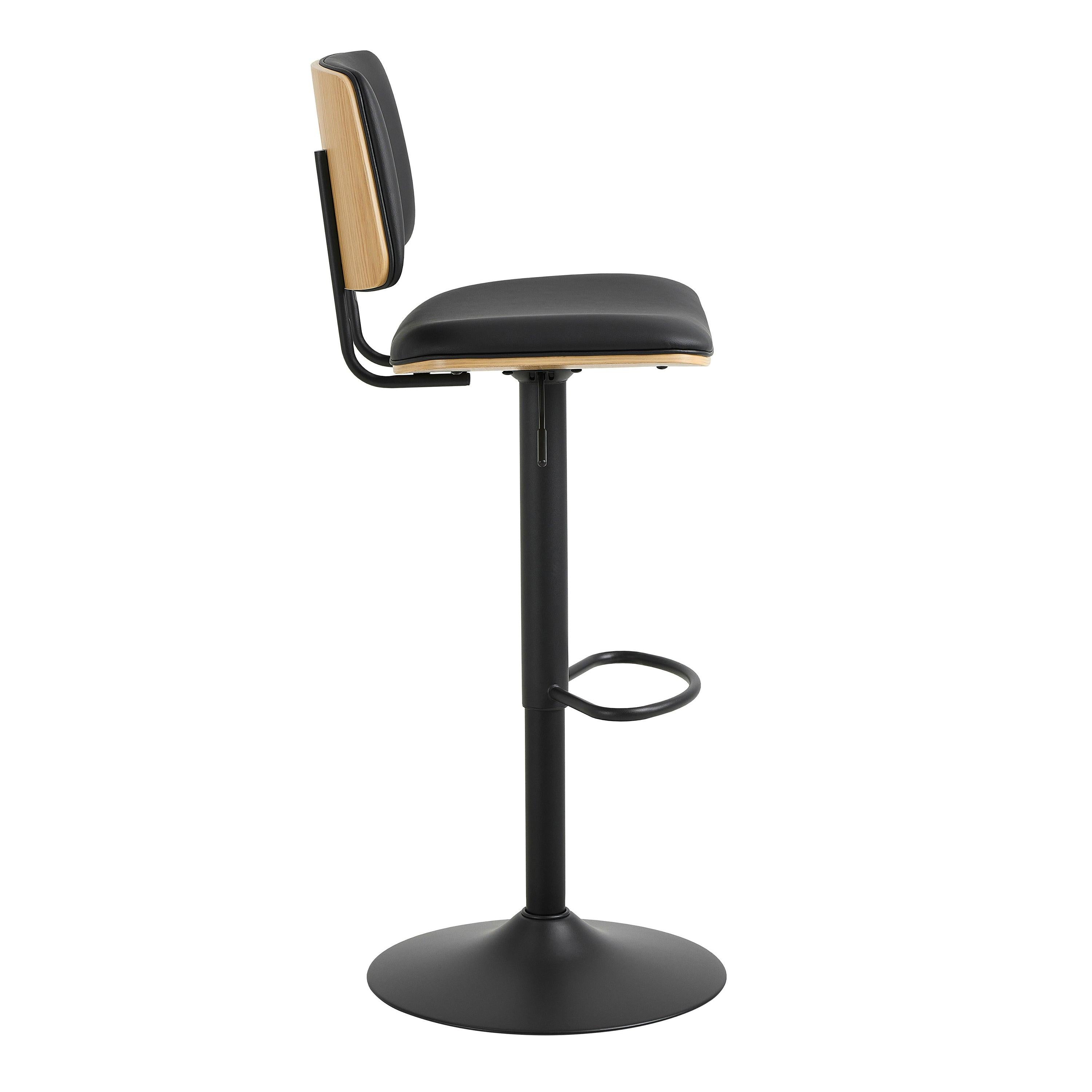 Owen Swivel Bar Stool with Height Adjustable Function in Matt Black - image 3