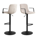 Pablo Swivel Beige Bar Stool with Adjustable Height Function Set of 2