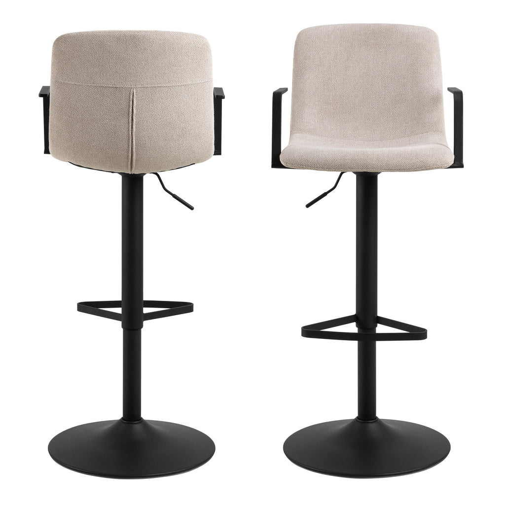 Pablo Swivel Beige Bar Stool with Adjustable Height Function Set of 2 - image 2