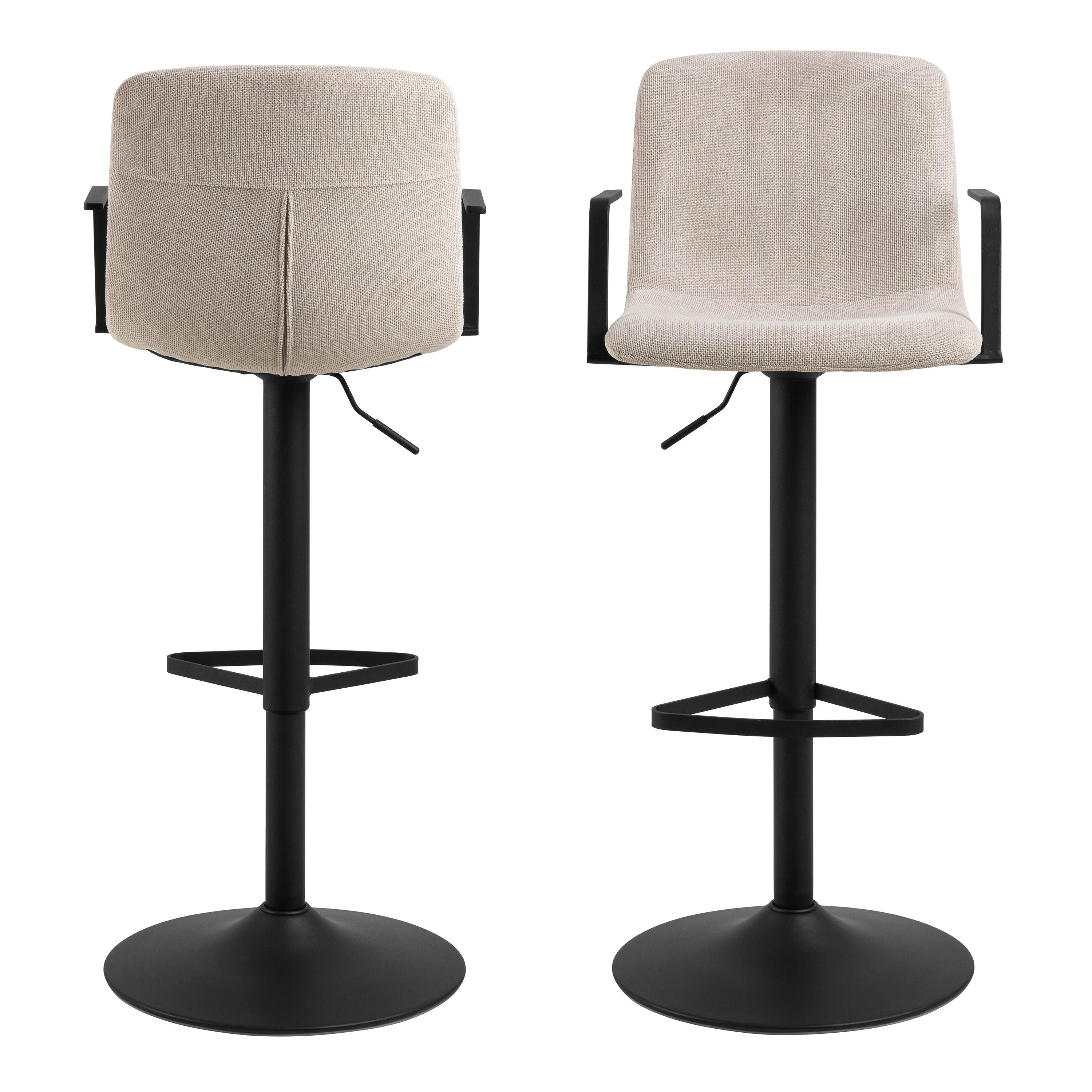 Pablo Swivel Beige Bar Stool with Adjustable Height Function Set of 2 - image 2
