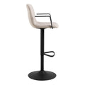 Pablo Swivel Beige Bar Stool with Adjustable Height Function Set of 2 - image 3