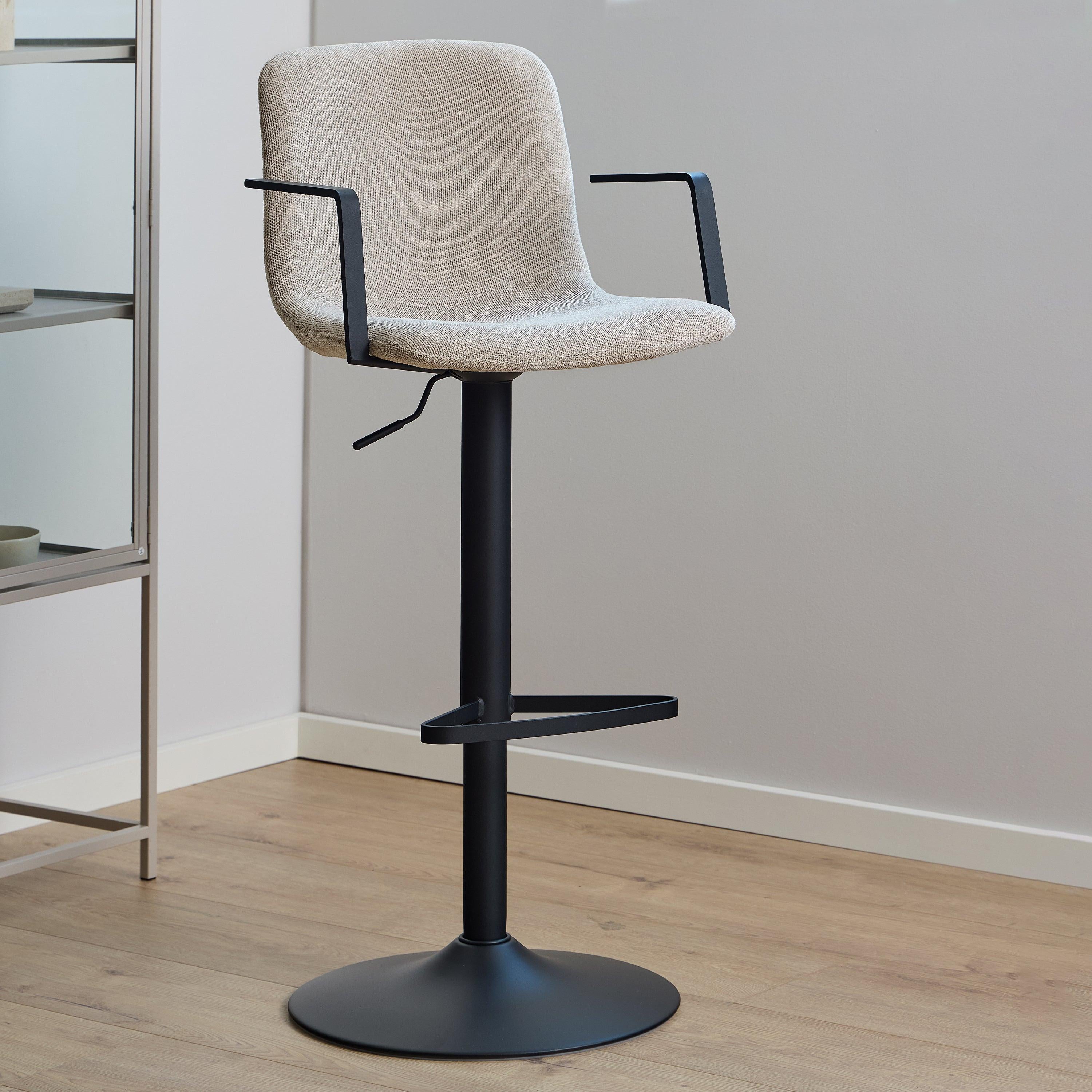 Pablo Swivel Beige Bar Stool with Adjustable Height Function Set of 2 - image 4