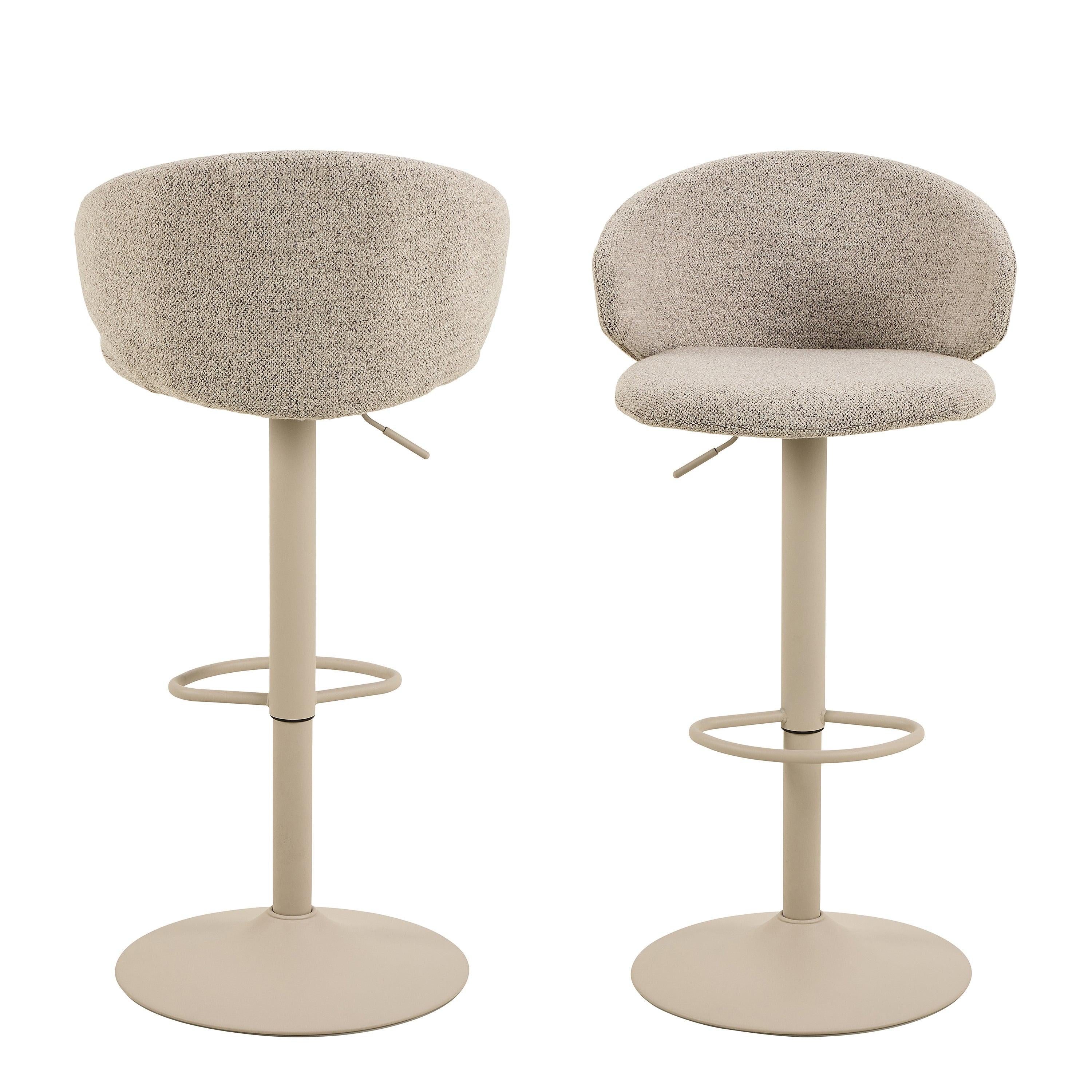 Ella Swivel Beige Bar Stool Set of 2 - image 2