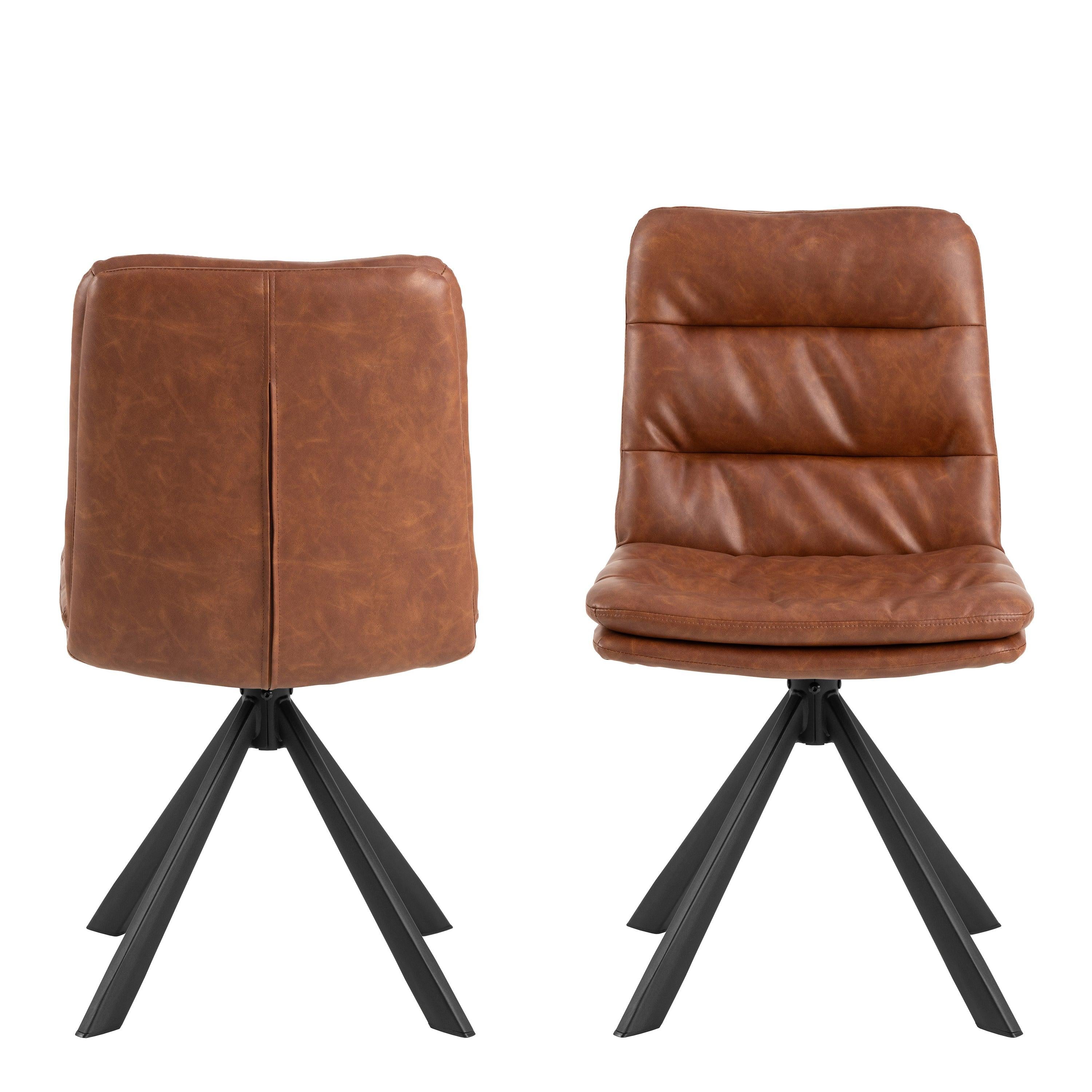 Dean Brandy PU Swivel Dining Chair Set of 2 - image 2