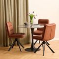Dean Brandy PU Swivel Dining Chair Set of 2 - image 4