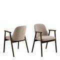 Leo Dining Chairs with Armrest in Monza Fabric Beige Set of 2
