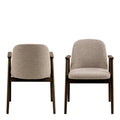 Leo Dining Chairs with Armrest in Monza Fabric Beige Set of 2 - image 2