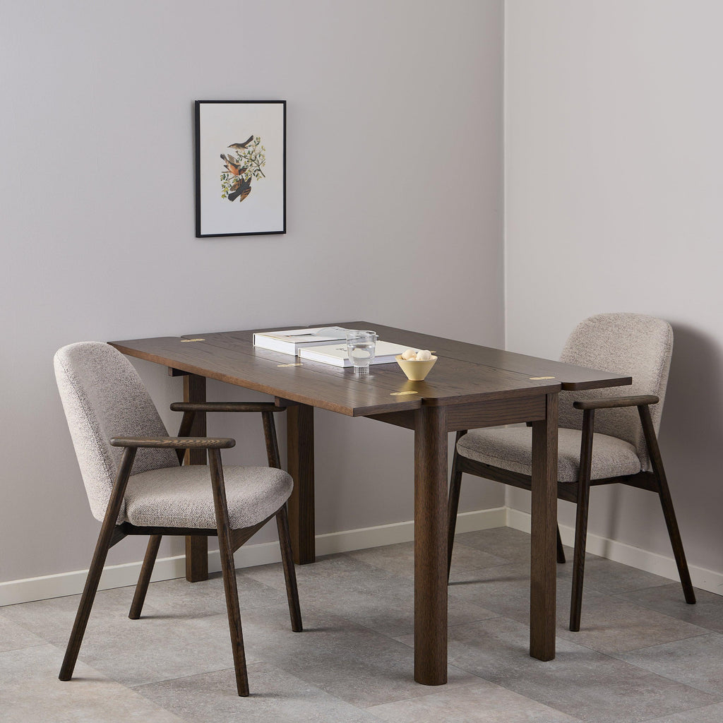 Leo Dining Chairs with Armrest in Monza Fabric Beige Set of 2 - image 4