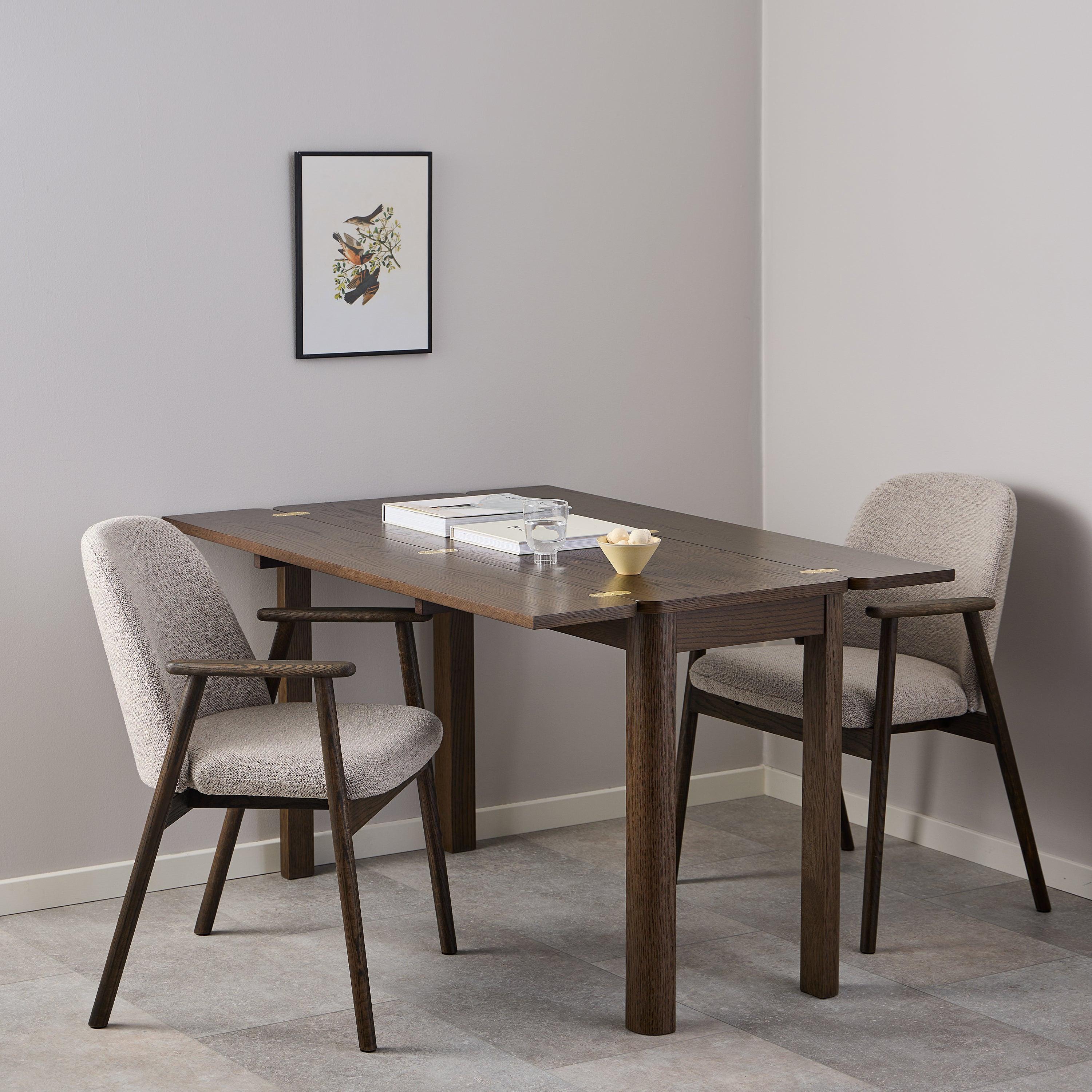 Leo Dining Chairs with Armrest in Monza Fabric Beige Set of 2 - image 4