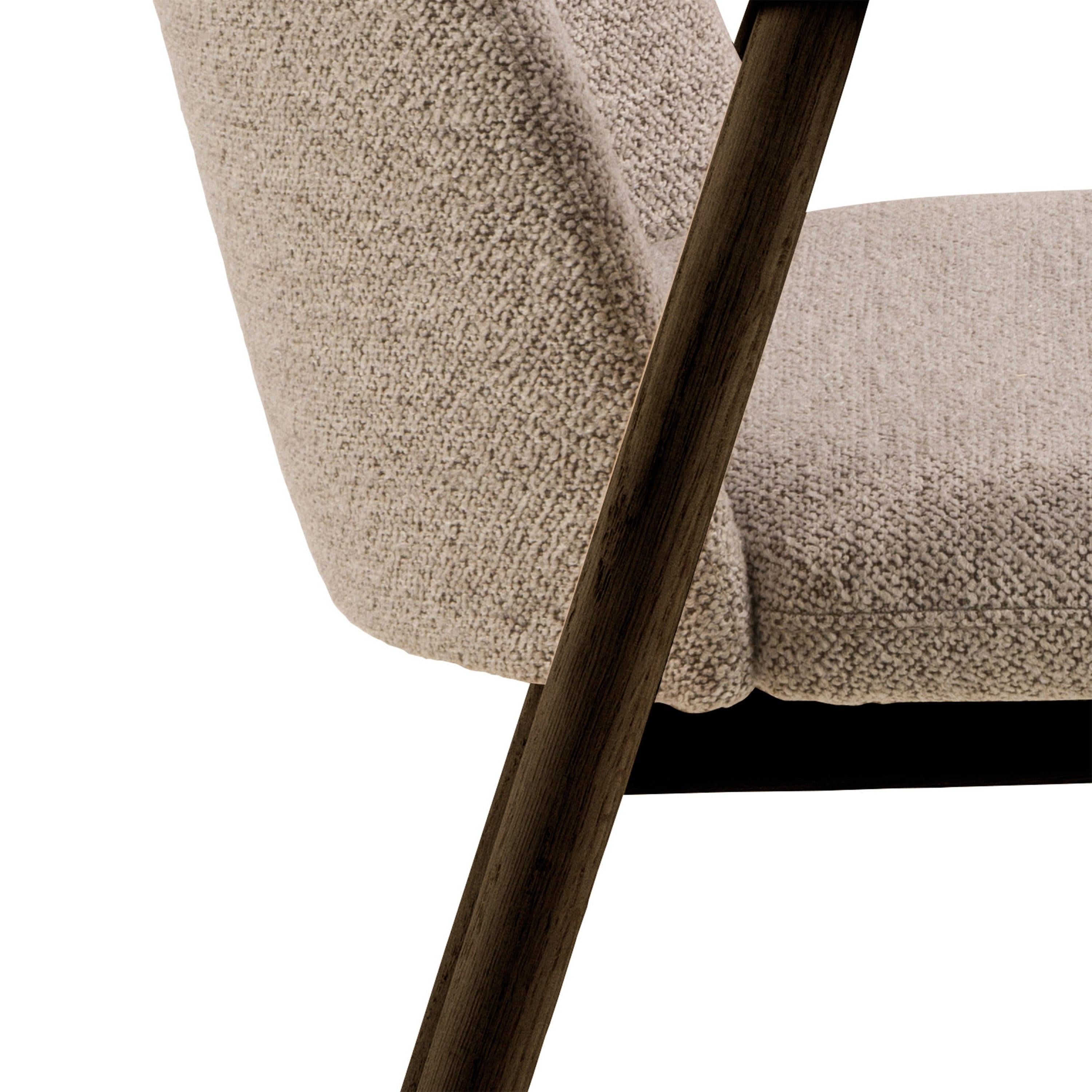 Leo Dining Chairs with Armrest in Monza Fabric Beige Set of 2 - image 8