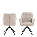 Alonso Swivel Cream Dining Chair with Armrest Set of 2 - image 2