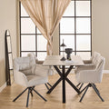 Alonso Swivel Cream Dining Chair with Armrest Set of 2 - image 4