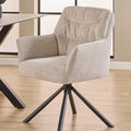 Alonso Swivel Cream Dining Chair with Armrest Set of 2 - image 5