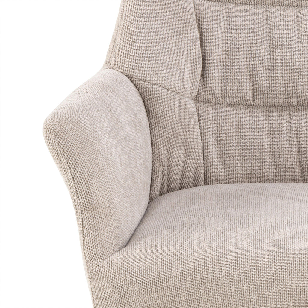 Alonso Swivel Cream Dining Chair with Armrest Set of 2 - image 7