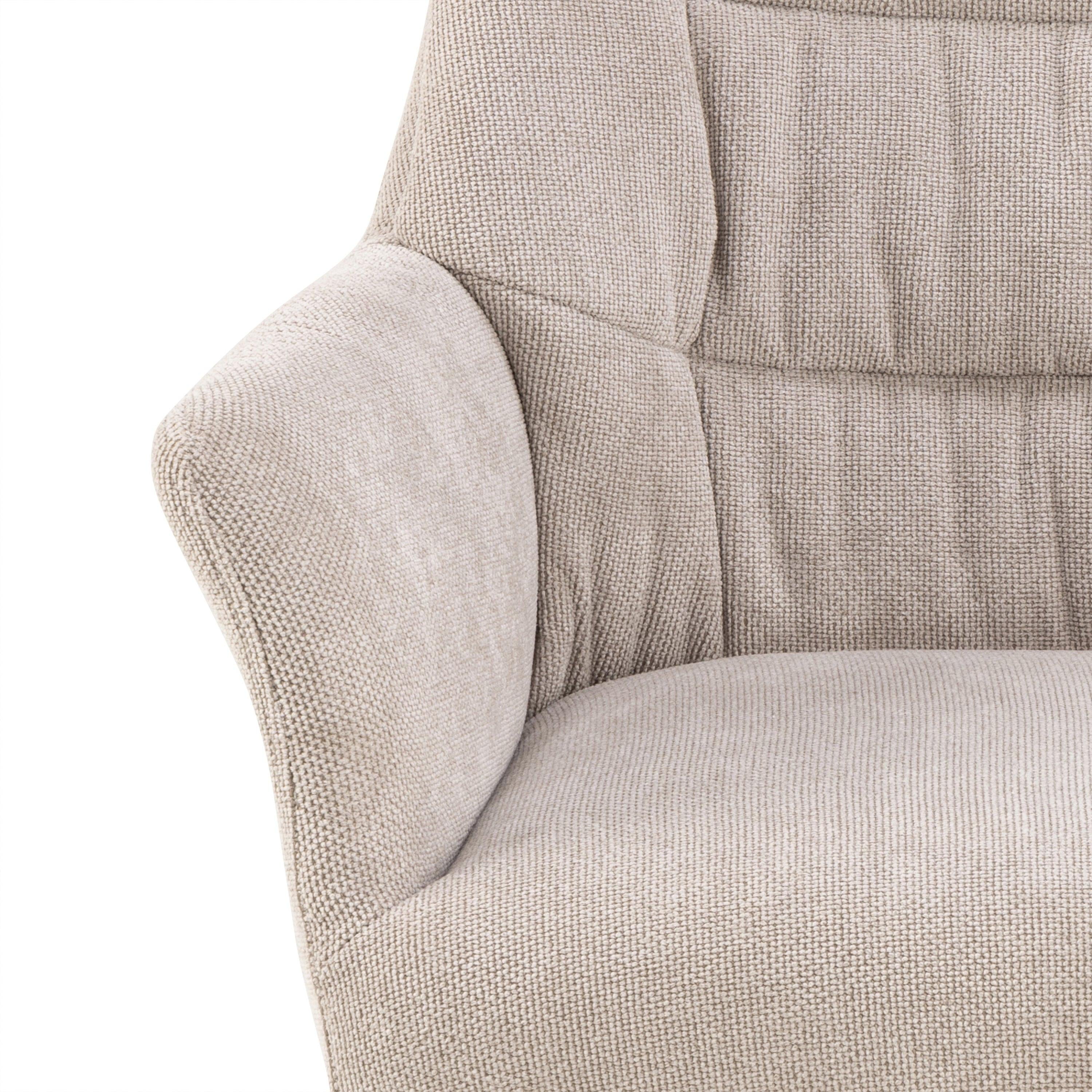 Alonso Swivel Cream Dining Chair with Armrest Set of 2 - image 7