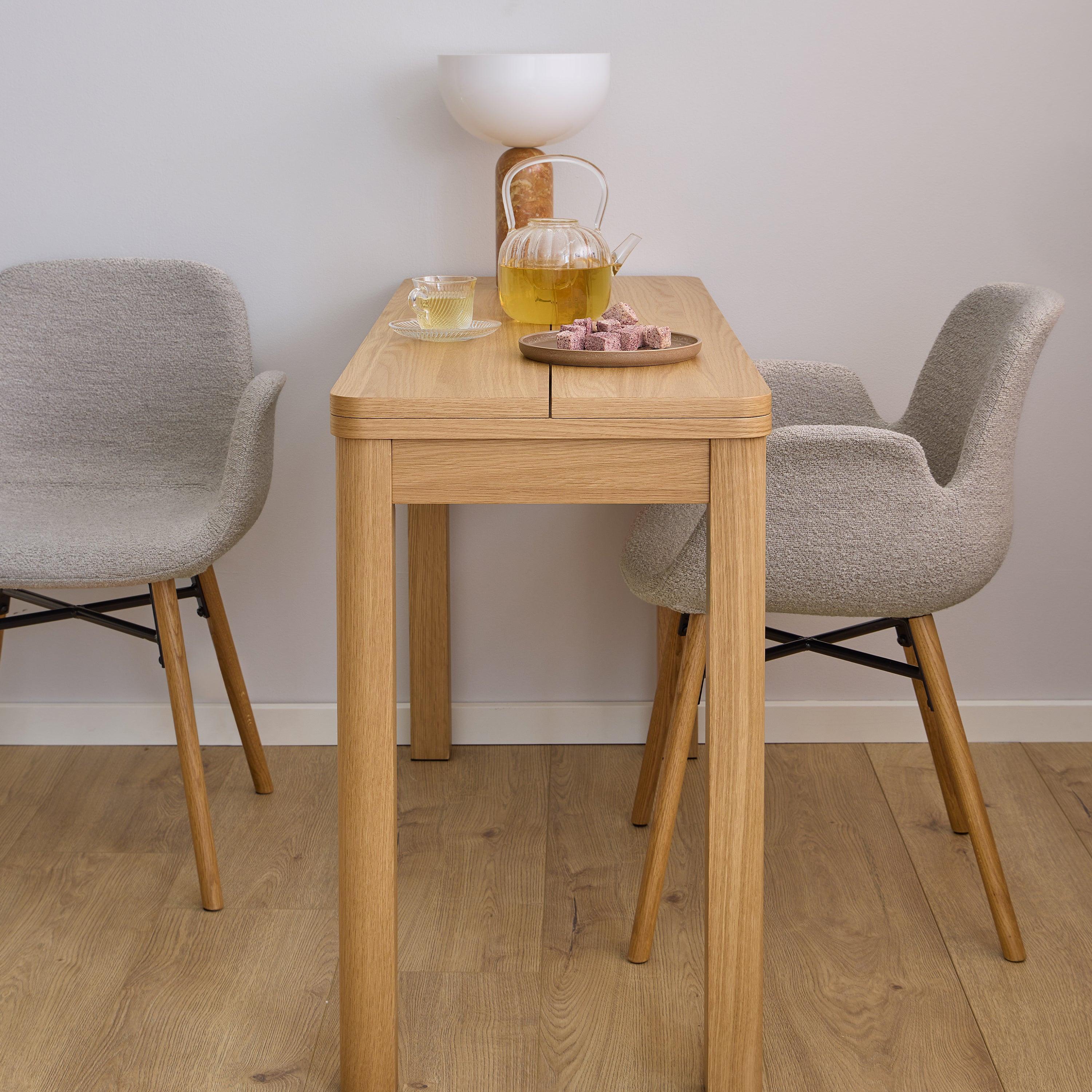 Southampton Extendable Rectangular Dining Table in Matt Oak 90x120cm - image 6