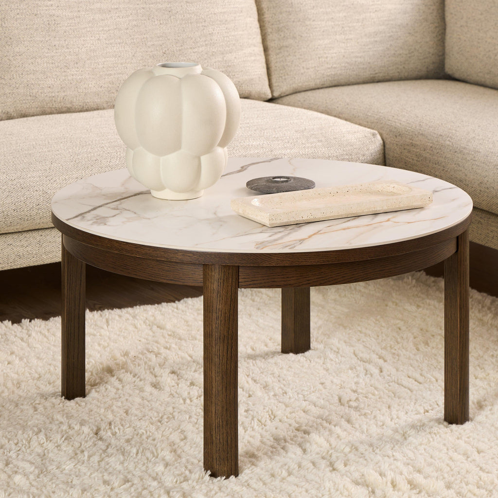 Southampton Round Coffee Table in Cream Ceramic 90x45cm - image 4