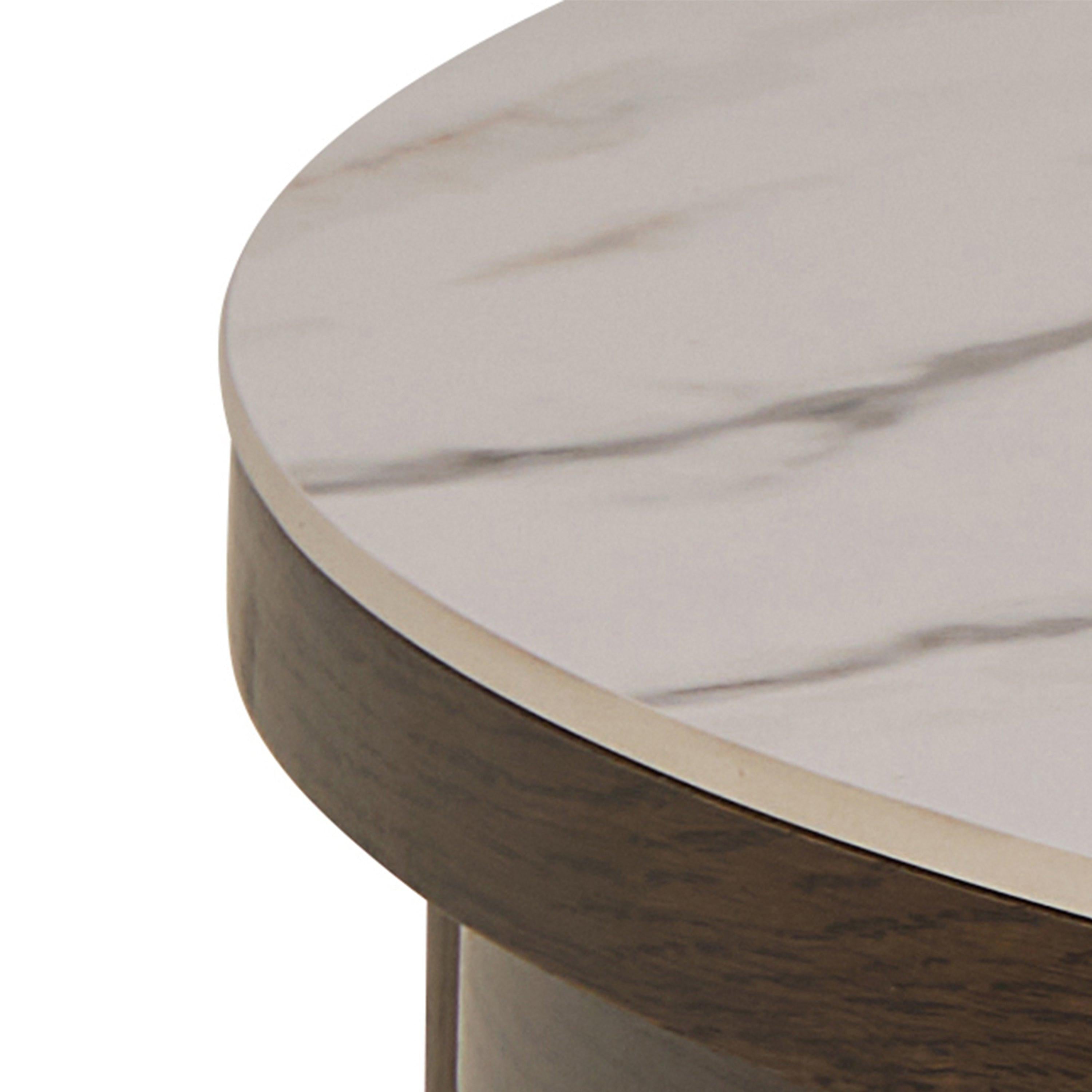Southampton Round Coffee Table in Cream Ceramic 90x45cm - image 5
