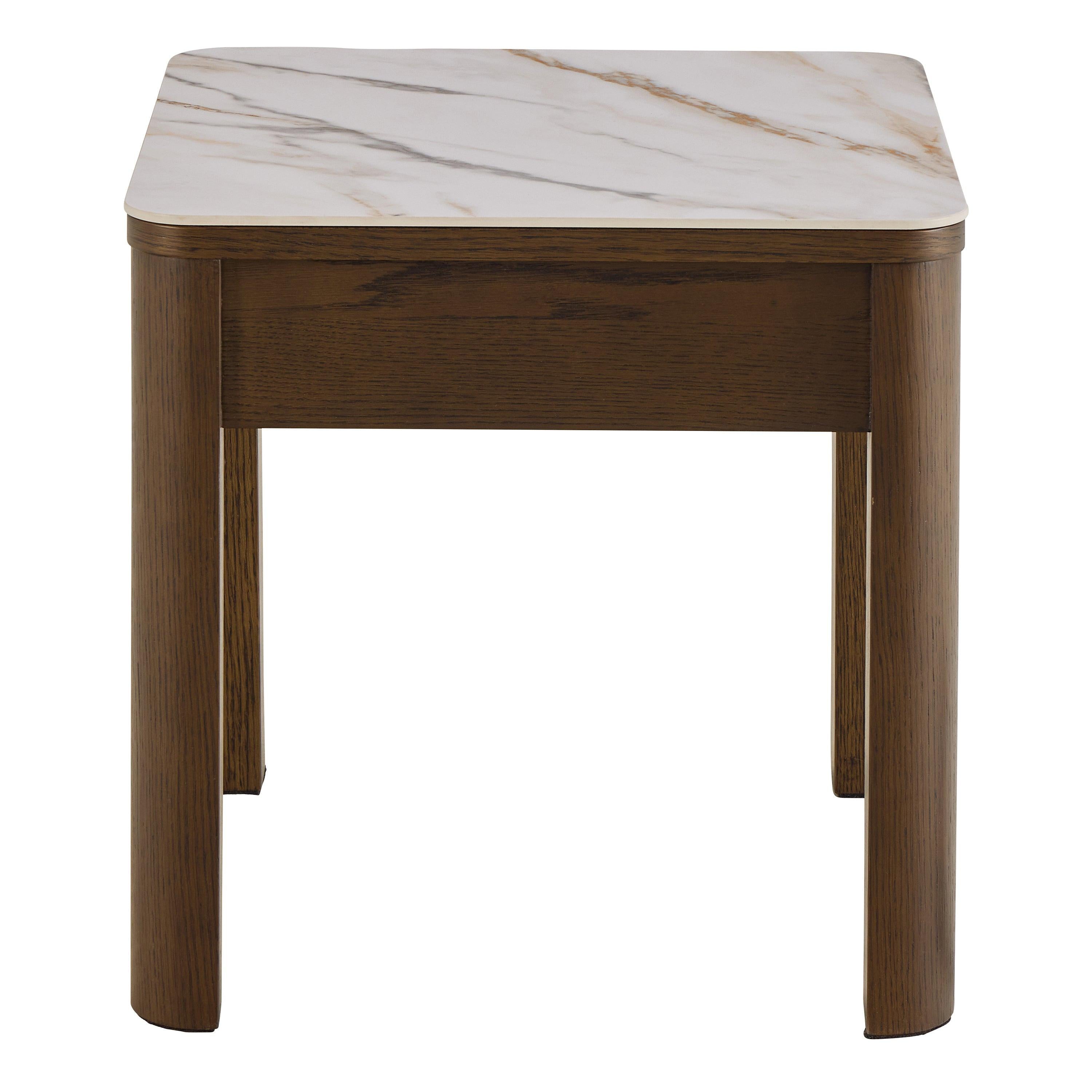 Southampton Square Side Table 1 Drawer in Cream Ceramic - image 3