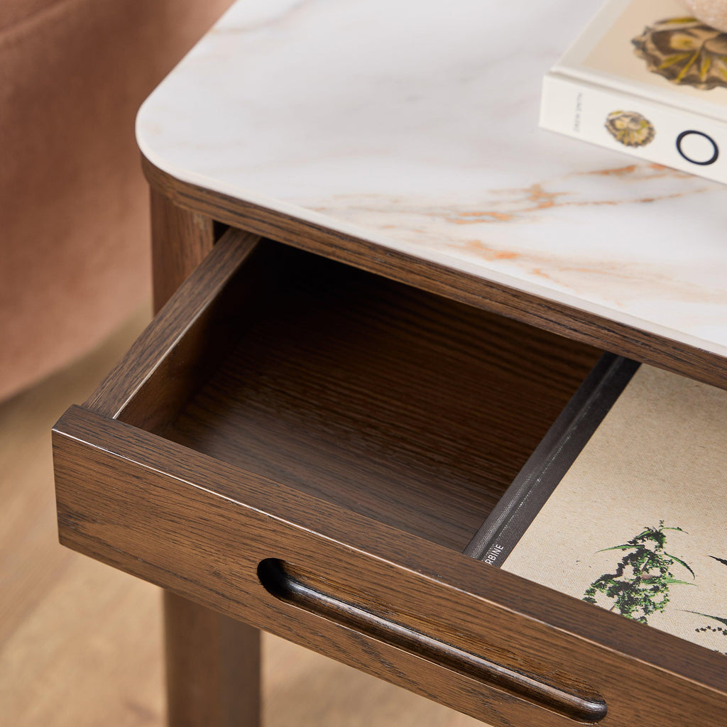 Southampton Square Side Table 1 Drawer in Cream Ceramic - image 7