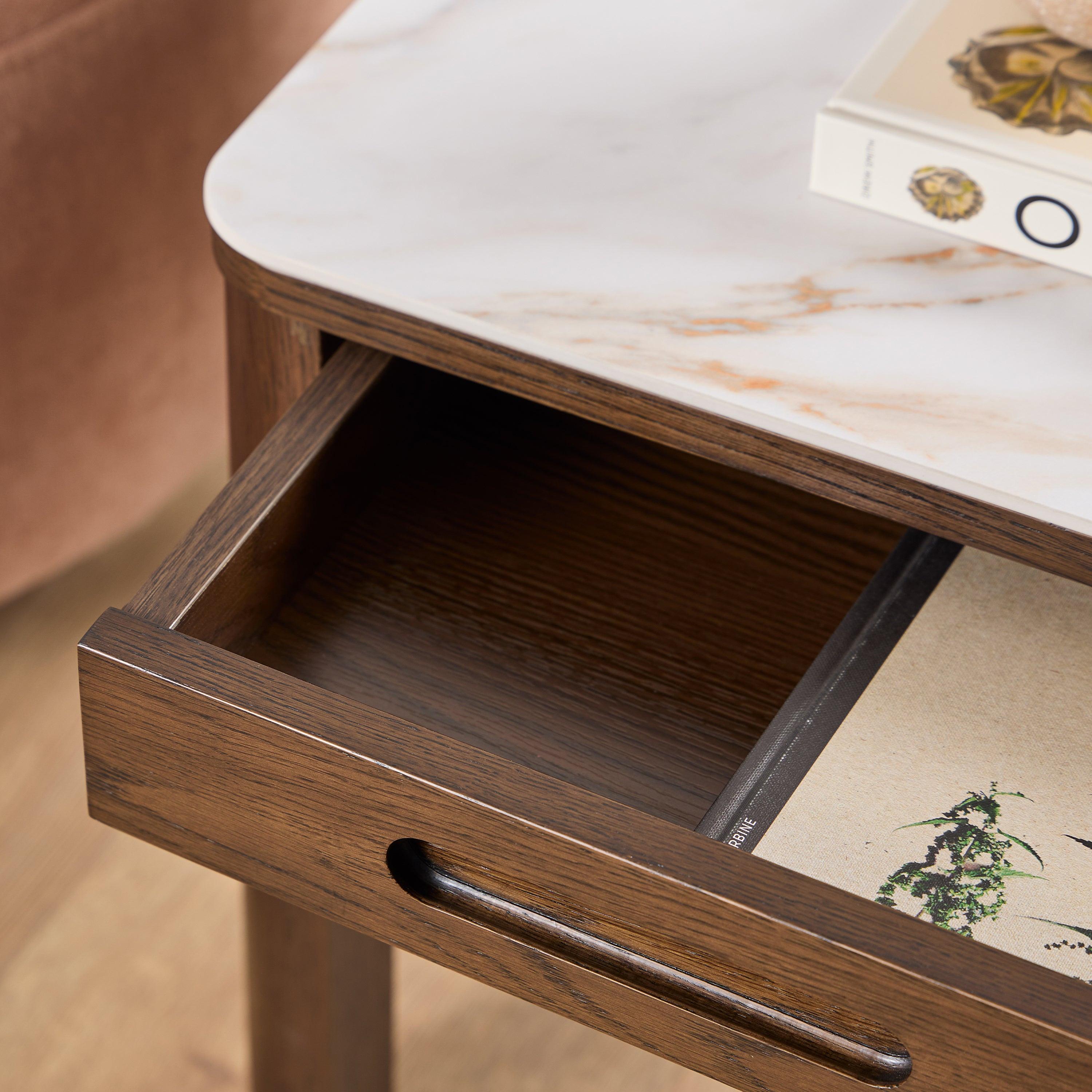 Southampton Square Side Table 1 Drawer in Cream Ceramic - image 7