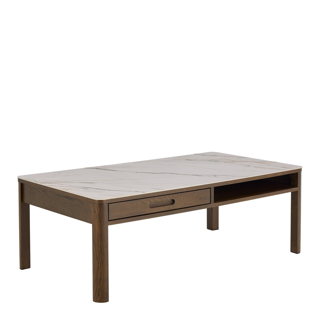 Southampton Rectangular Coffee Table 1 Drawer 1 Shelf in Cream Ceramic