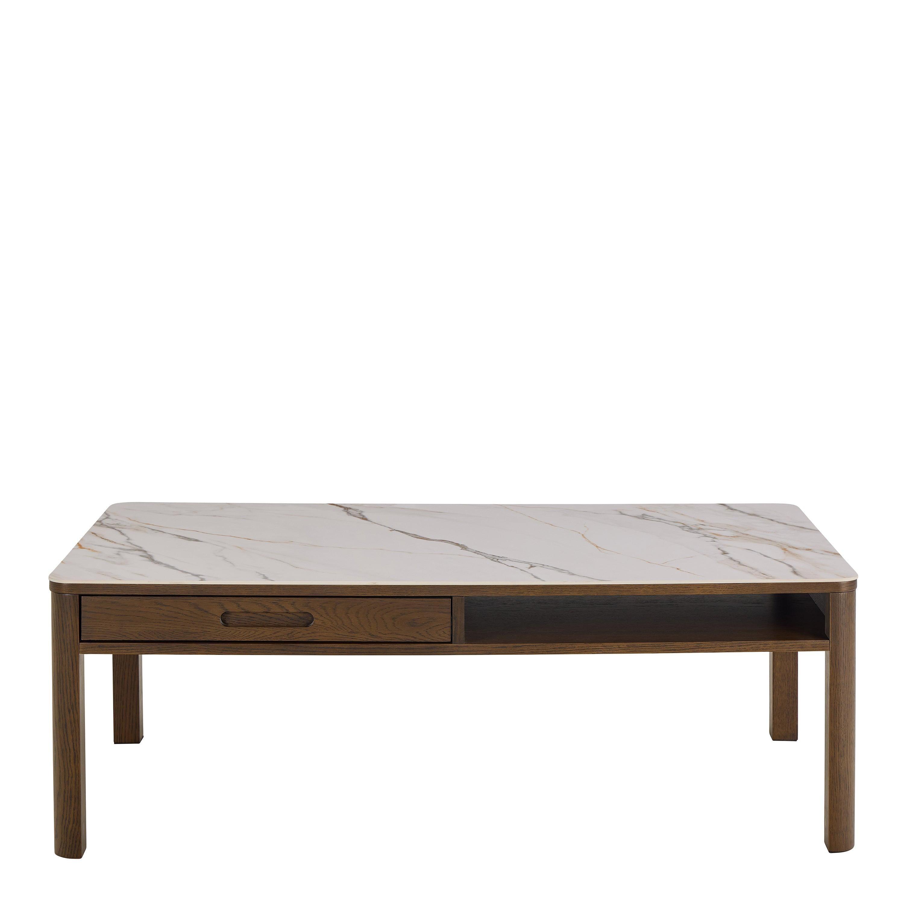 Southampton Rectangular Coffee Table 1 Drawer 1 Shelf in Cream Ceramic - image 2