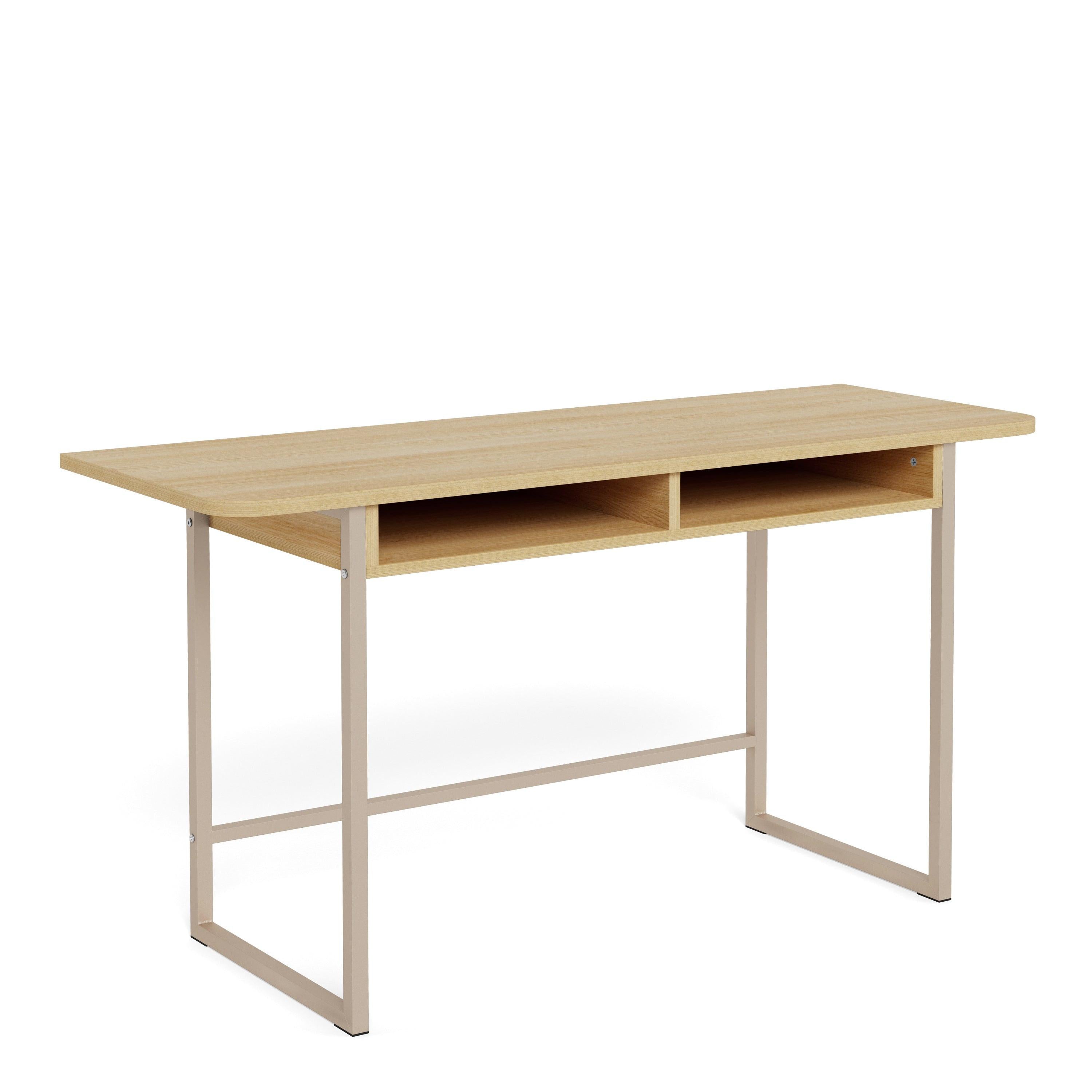 Darlington Console Table with 2 Open Shelves and Oak Top