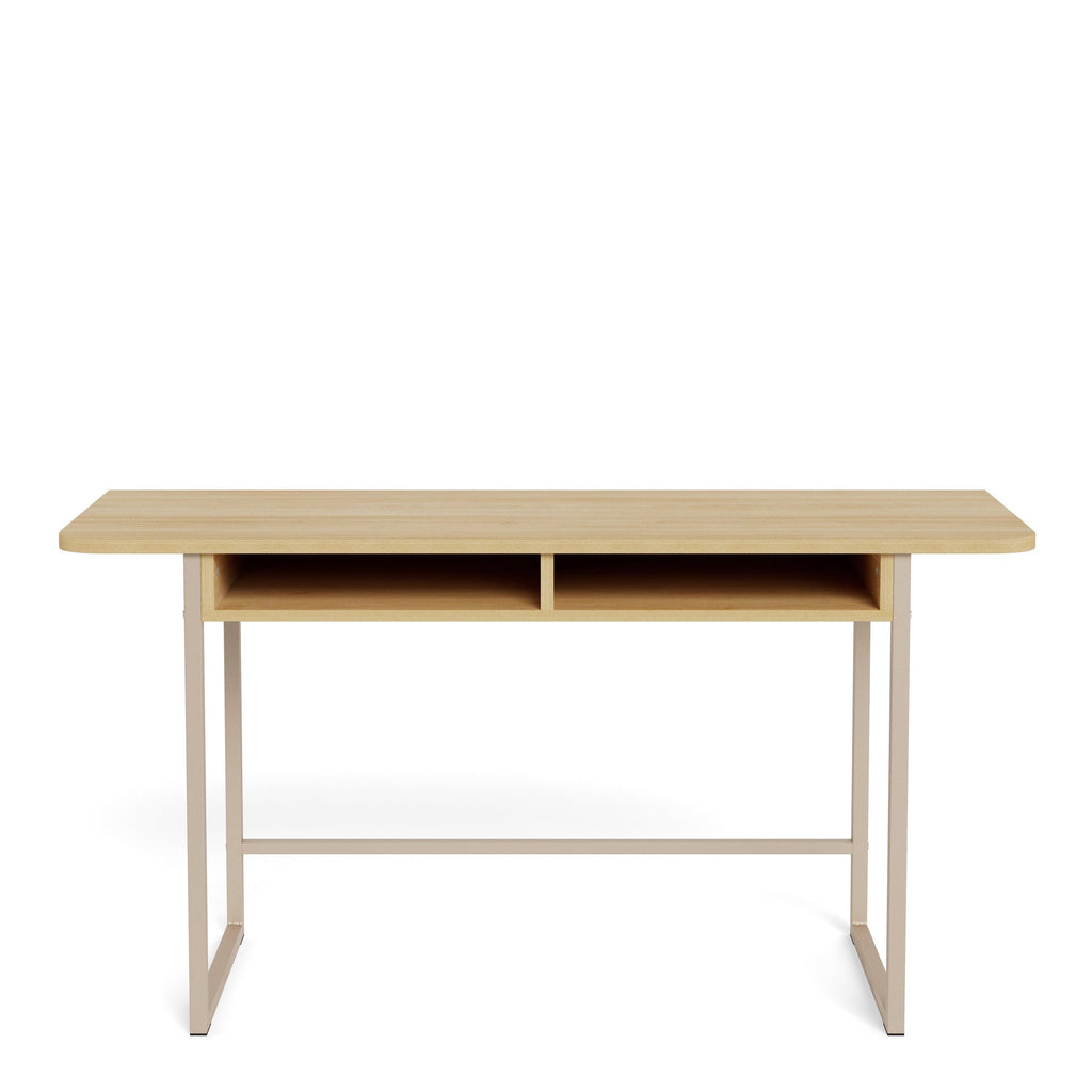Darlington Console Table with 2 Open Shelves and Oak Top - image 2