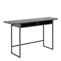 Darlington Console Table with Open Shelf and Oak Top in Black