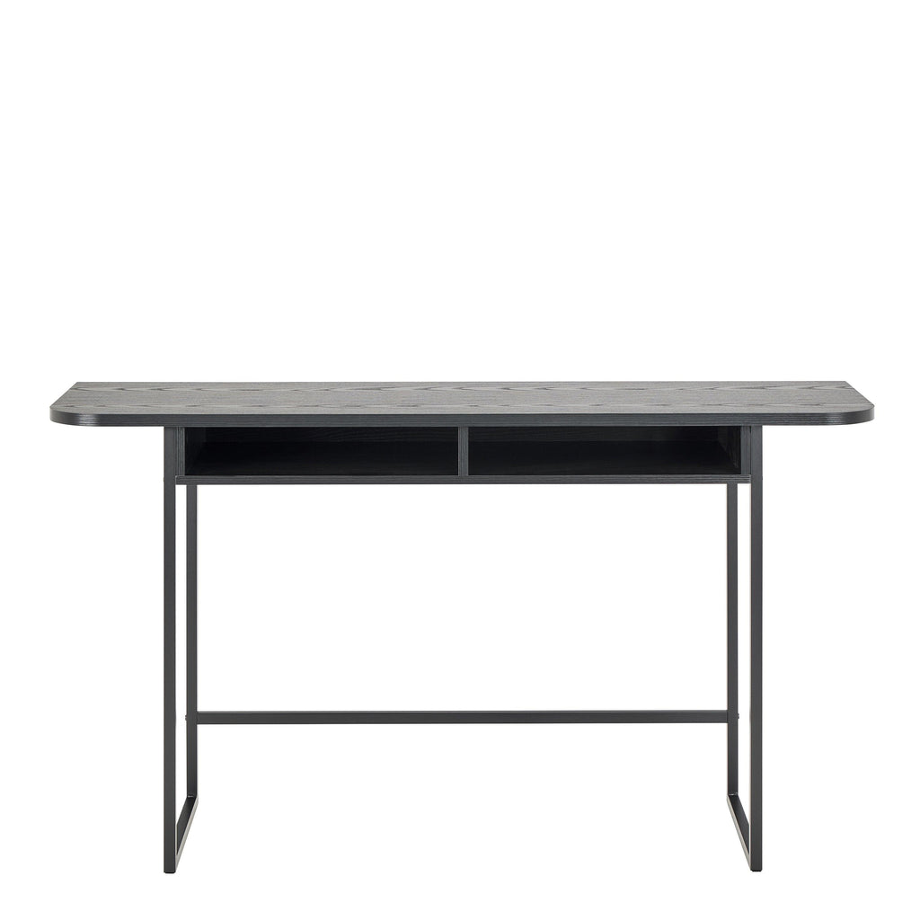 Darlington Console Table with Open Shelf and Oak Top in Black - image 2