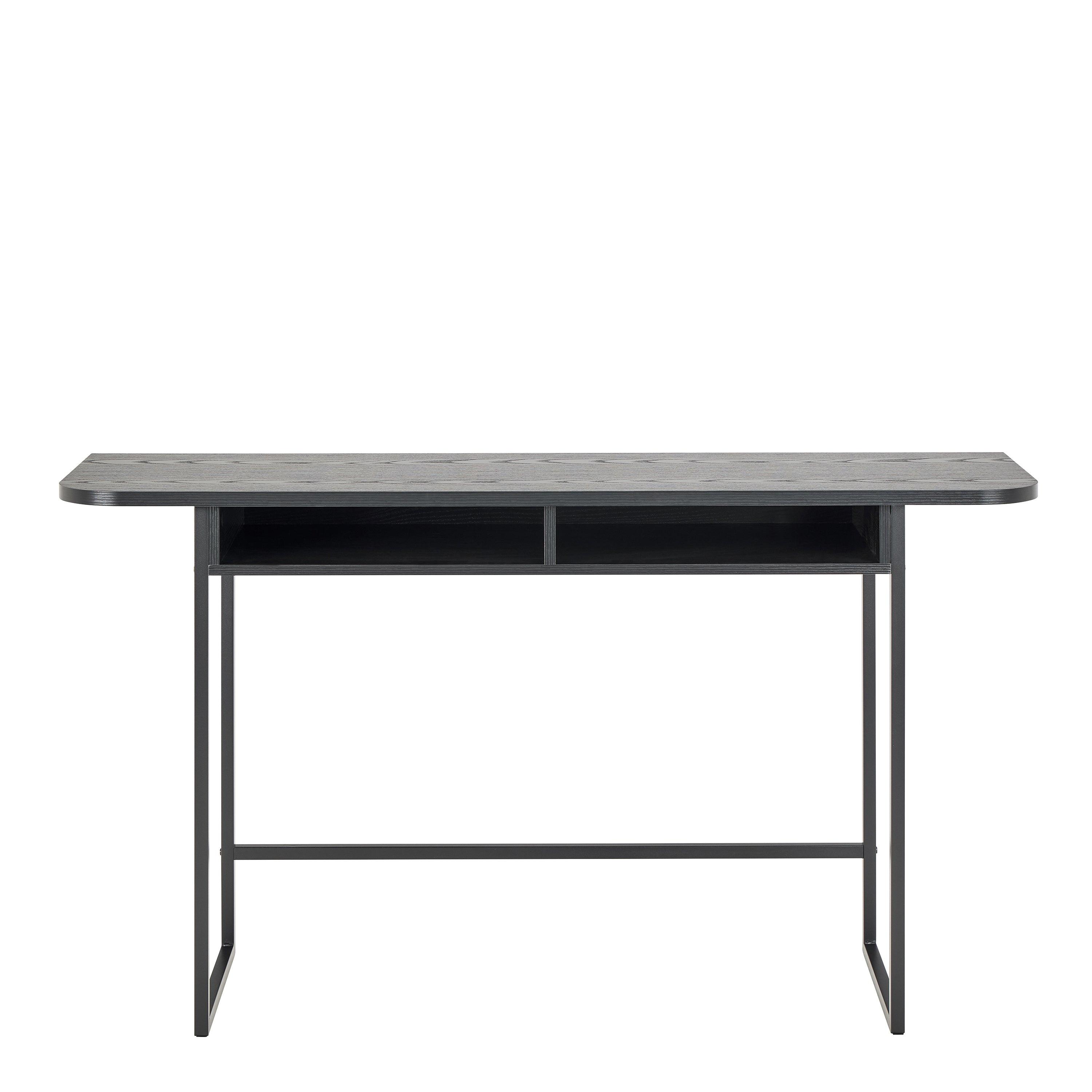 Darlington Console Table with Open Shelf and Oak Top in Black - image 2