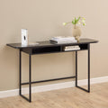 Darlington Console Table with Open Shelf and Oak Top in Black - image 4