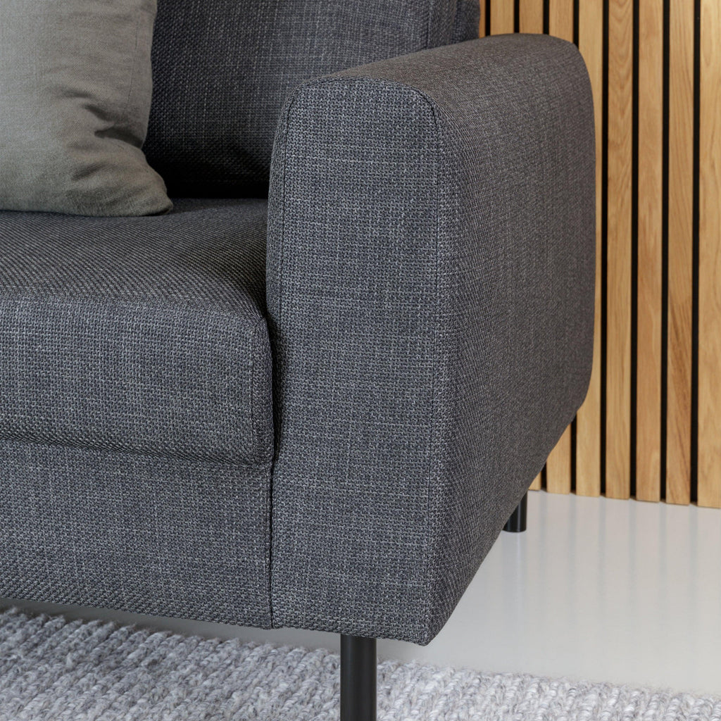 Omaha 3 Seater Sofa in Dark Grey Basel Fabric - image 9