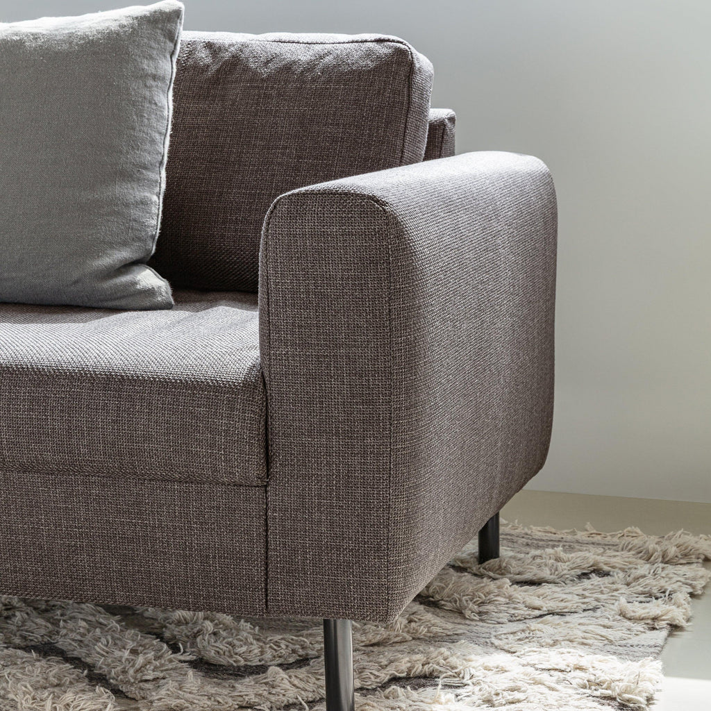 Omaha 2 Seater Sofa in Light Grey Brown Fabric - image 9