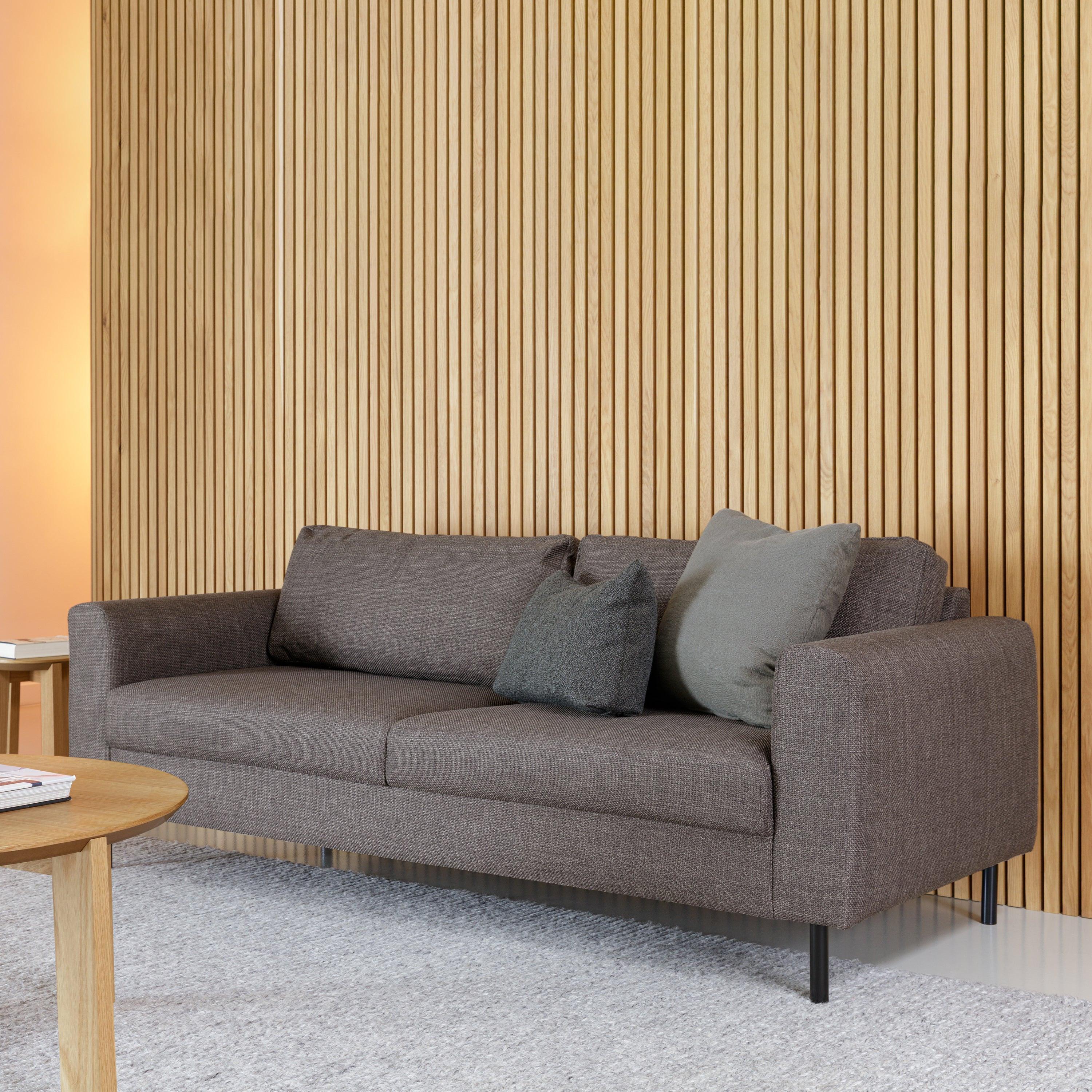 Omaha 3 Seater Sofa in Basel Light Grey Fabric - image 6