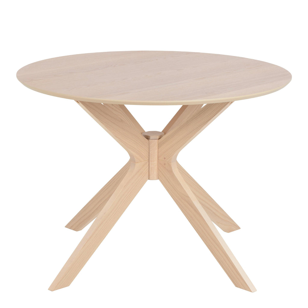 I_Duncan Round Dining Table in White Oak 105cm includes 4 Cassandra Dining Chairs with Armrest in White Oak - image 3