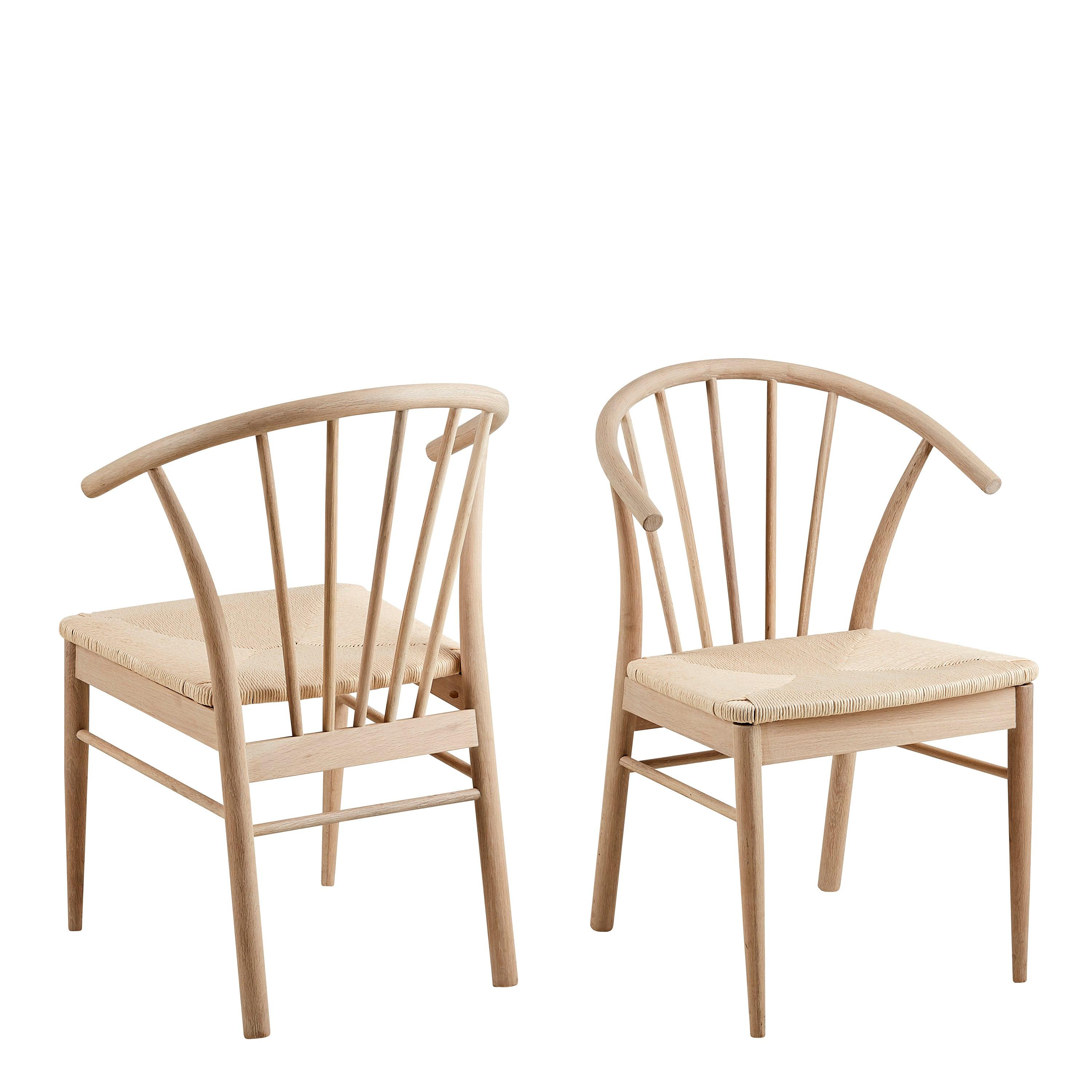 I_Duncan Round Dining Table in White Oak 105cm includes 4 Cassandra Dining Chairs with Armrest in White Oak - image 6