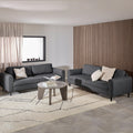 Omaha Set of 2 x 3 Seater Sofas in Basel Dark Grey Fabric