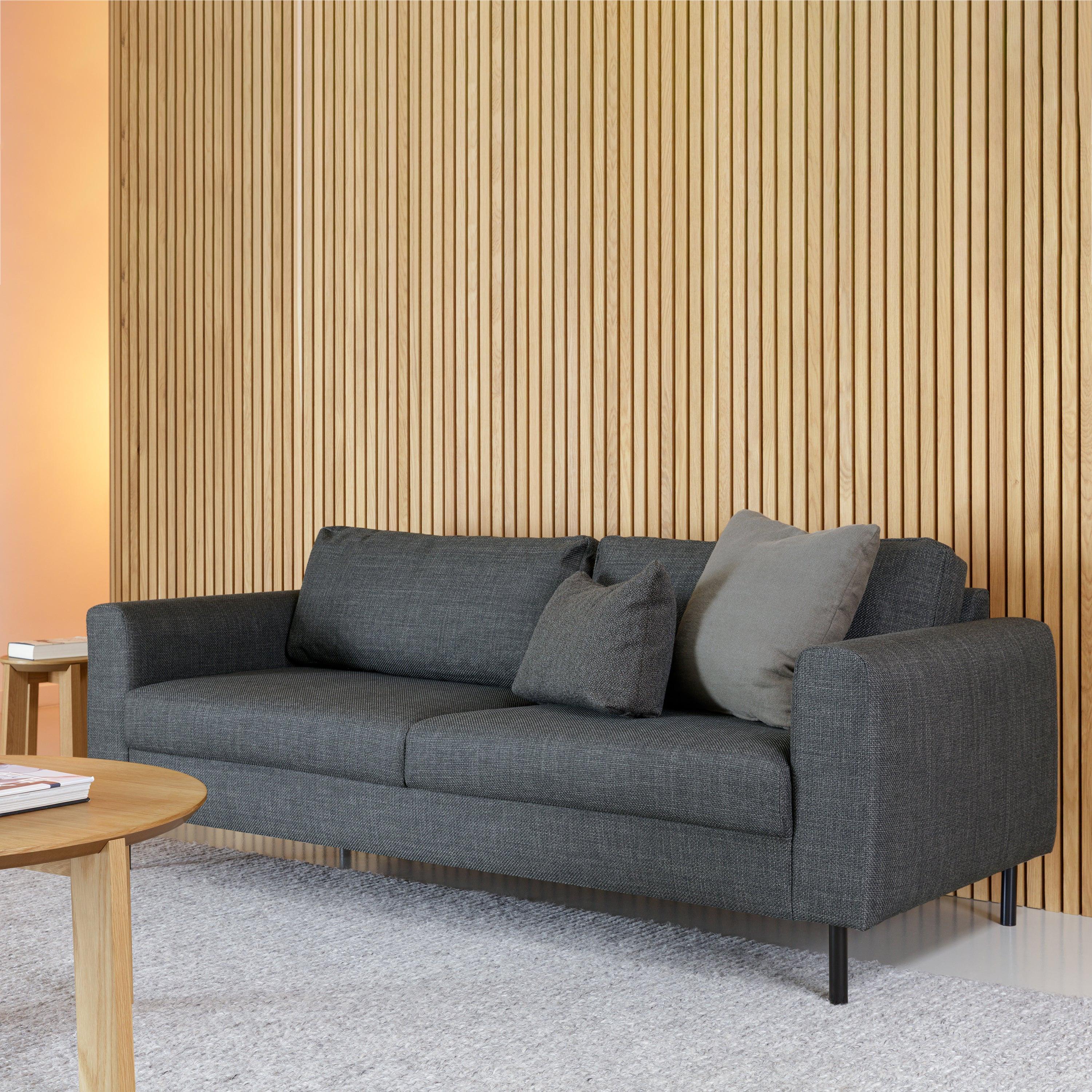 Omaha Set of 2 x 3 Seater Sofas in Basel Dark Grey Fabric - image 7