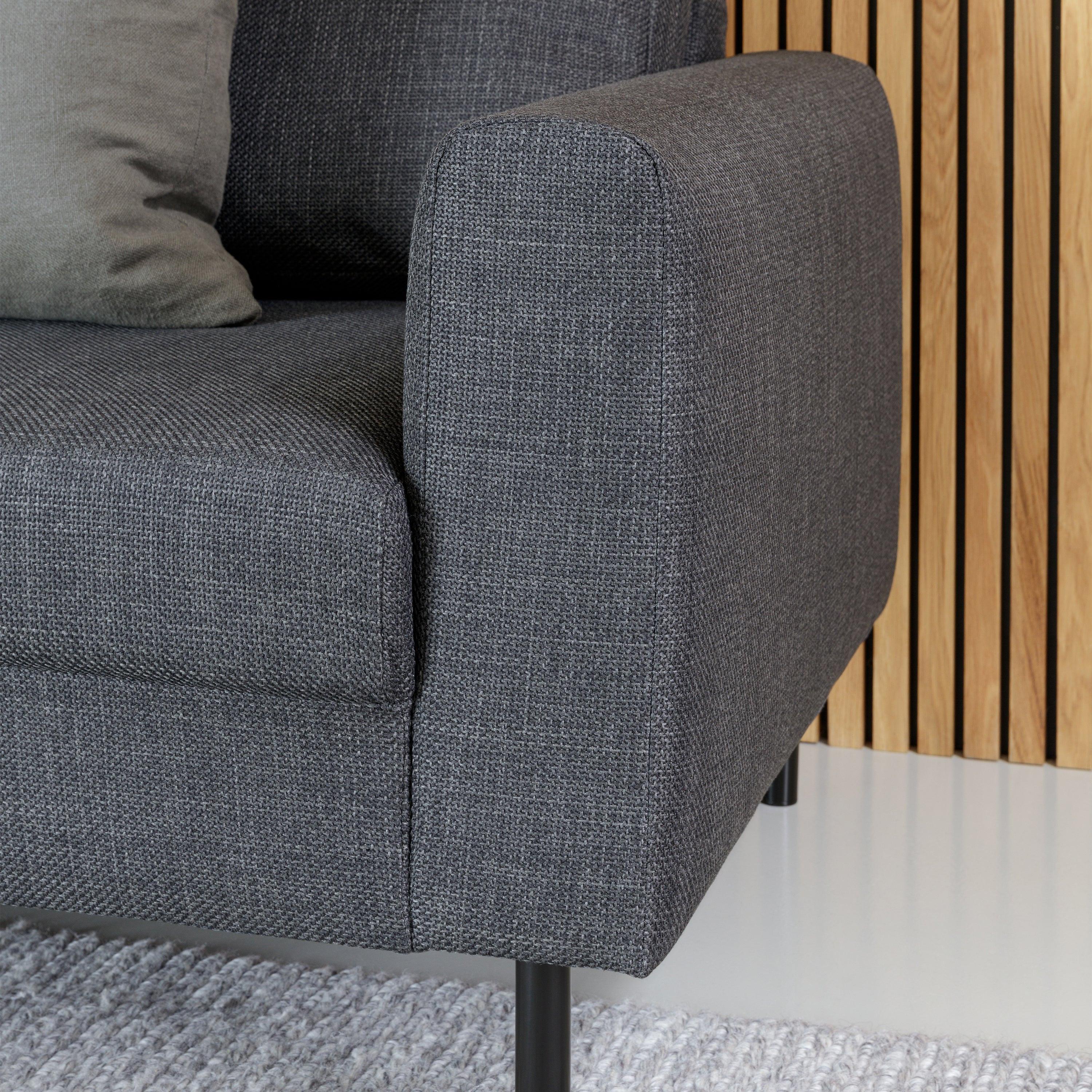 Omaha Set of 2 x 3 Seater Sofas in Basel Dark Grey Fabric - image 8