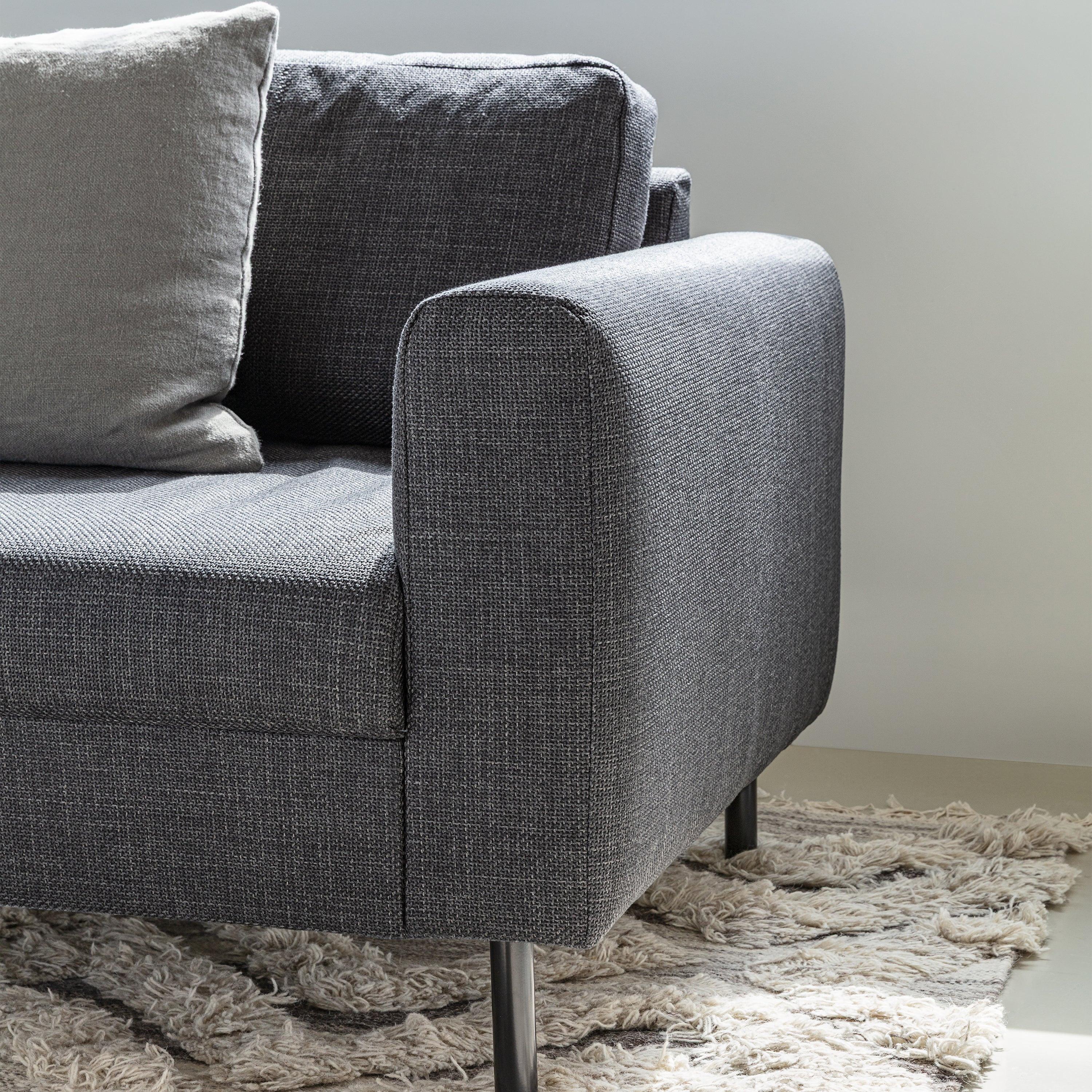 Omaha Set of 2 x 2 Seater Sofas in Basel Dark Grey Fabric - image 8
